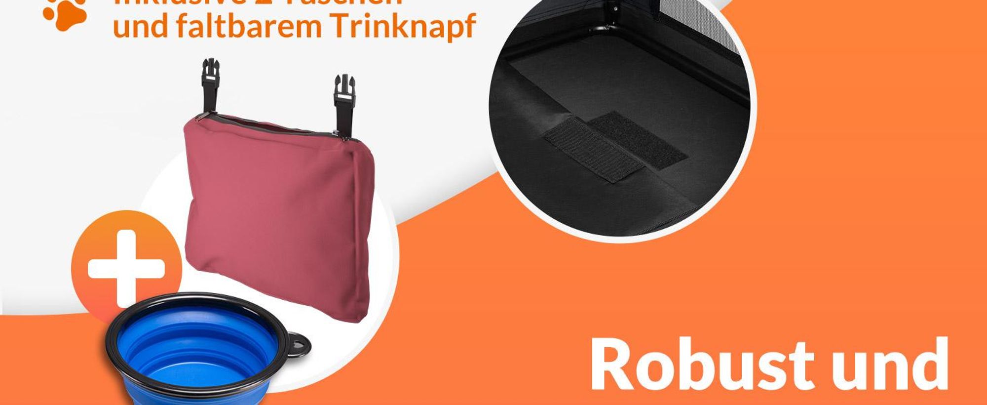 CADOCA® Hundebox Faltbar 60x42x44cm inkl. Trinknapf