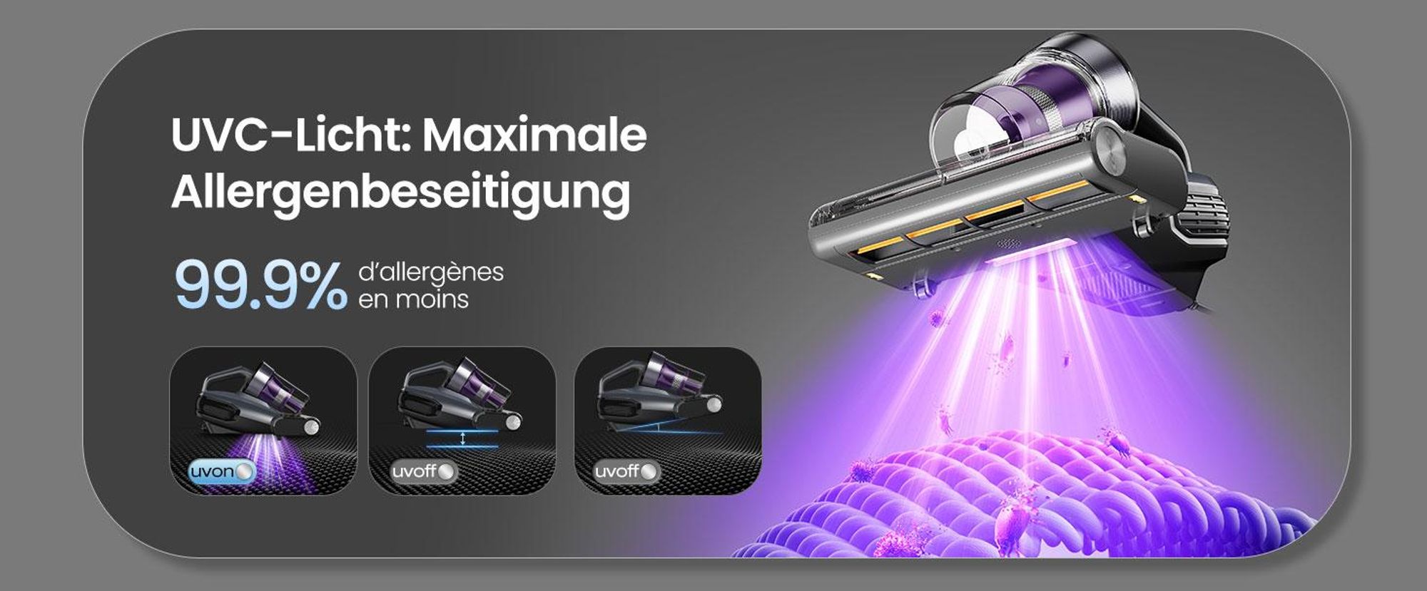 JIMMY BX8 Matratzenstaubsauger: 600W, 15kPa, UV-C, Ultraschall, Staubsensor & Anti-Tangle Walze