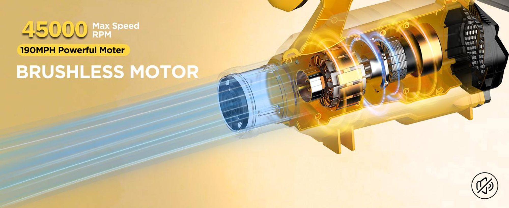 Akku Laubbläser mit 2× 6000mAh Akkus & Ladegerät, 5+1 Turbo-Stufen, Bürstenloser Motor Elektrisches Laubbläser für Garten, Auto & Terrasse