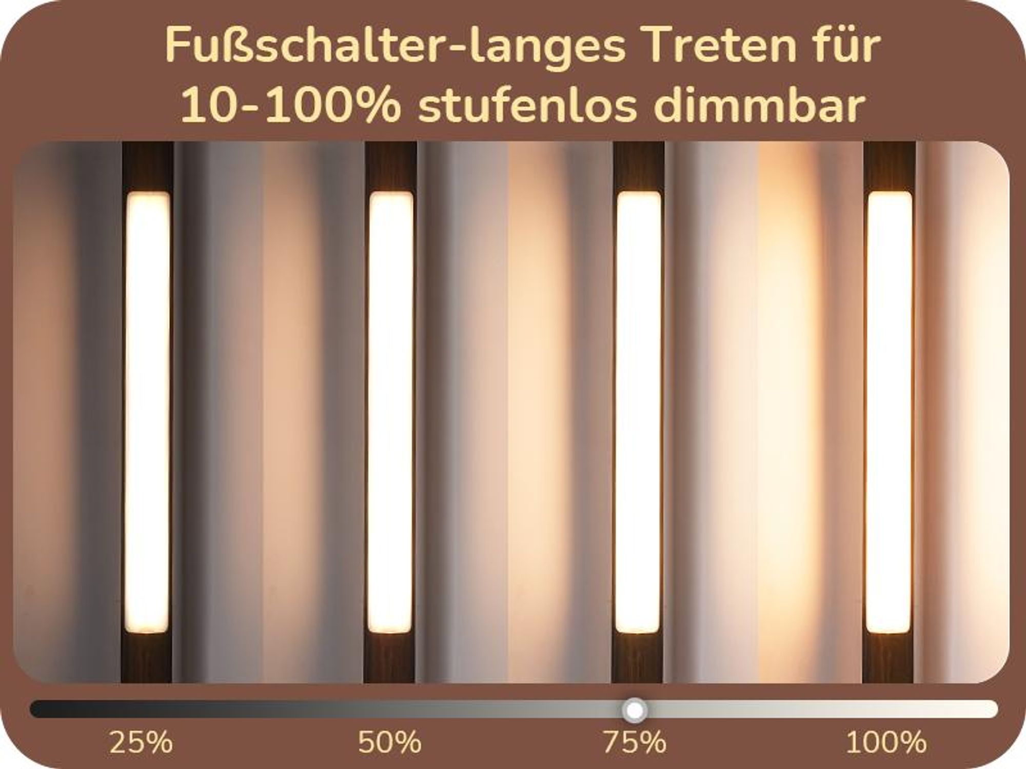 EDISHINE Stehlampe Wohnzimmer mit 4 Holz-Regal, LED Dimmbar Stehlampe mit 360° Drehbarer Lichtmast