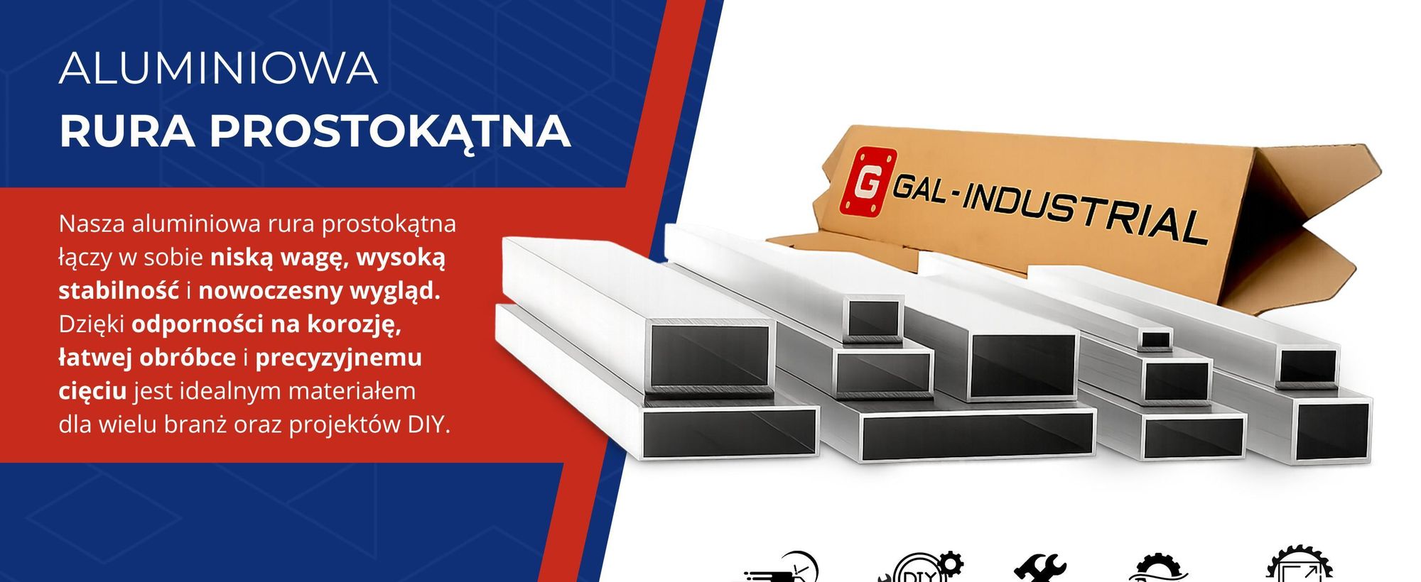Profil Aluminiowy 30x20x2 mm 200 cm Rura Prostokątna Aluminium Na wymiar