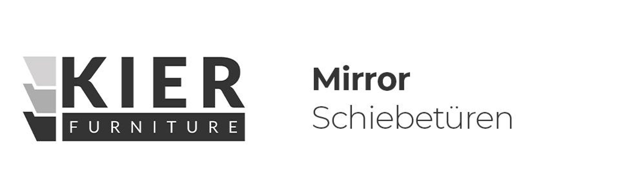 KIER FURNITURE Spiegel-Schiebetüren Komplettset MIRROR DUO Sliding Door, Raumteiler Schiebetür 132x205x1,6 cm