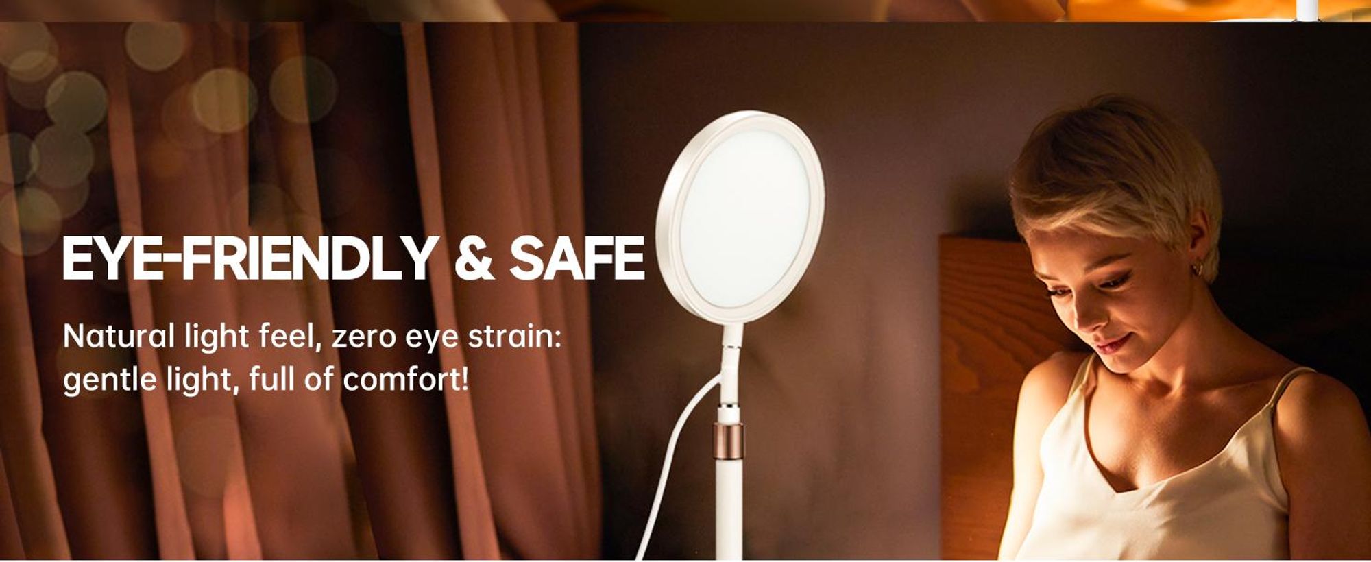 Tageslichtlampe 10000 Lux, Lichttherapielampe mit 3 Einstellbaren Lichtfarben, 9 Helligkeiten Einstellbar und Timer-Einstellungen,UV-Freie Sonnenlampe