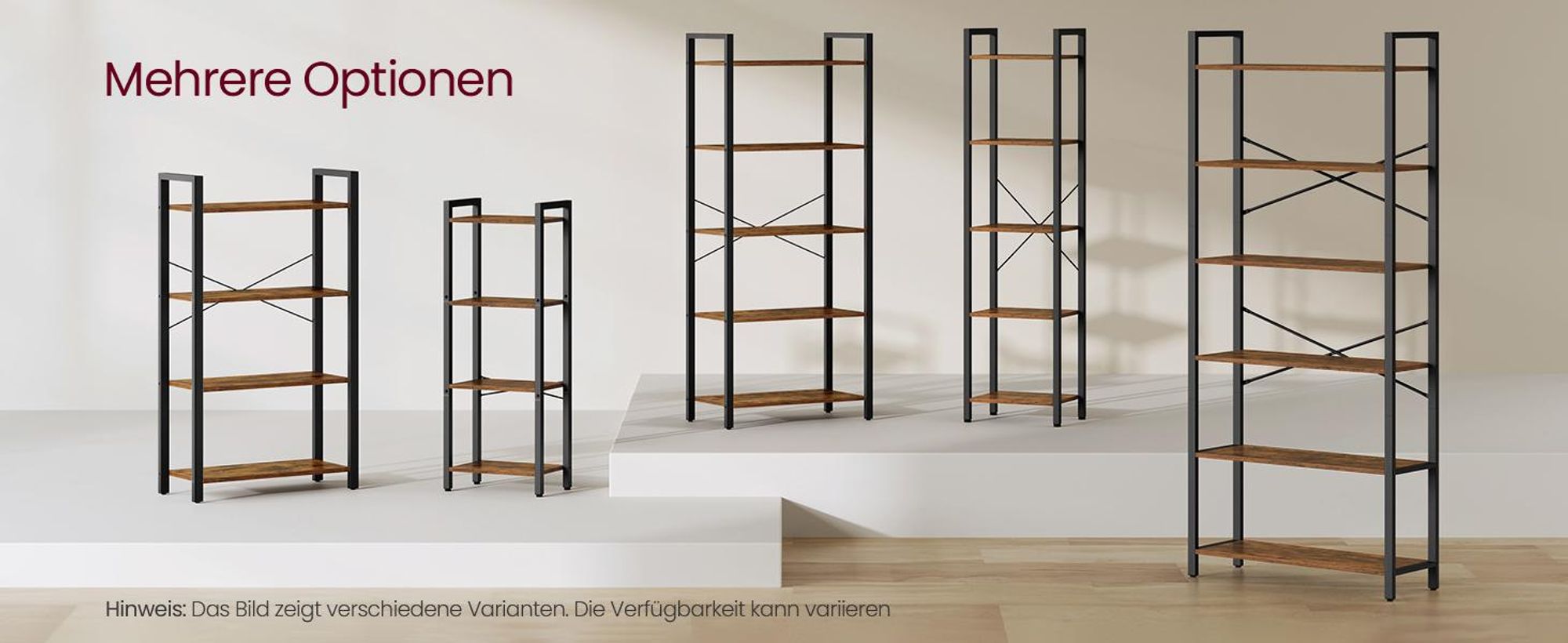VASAGLE Bücherregal mit 6 Ebenen Aufbewahrungsregal Industrie-Design