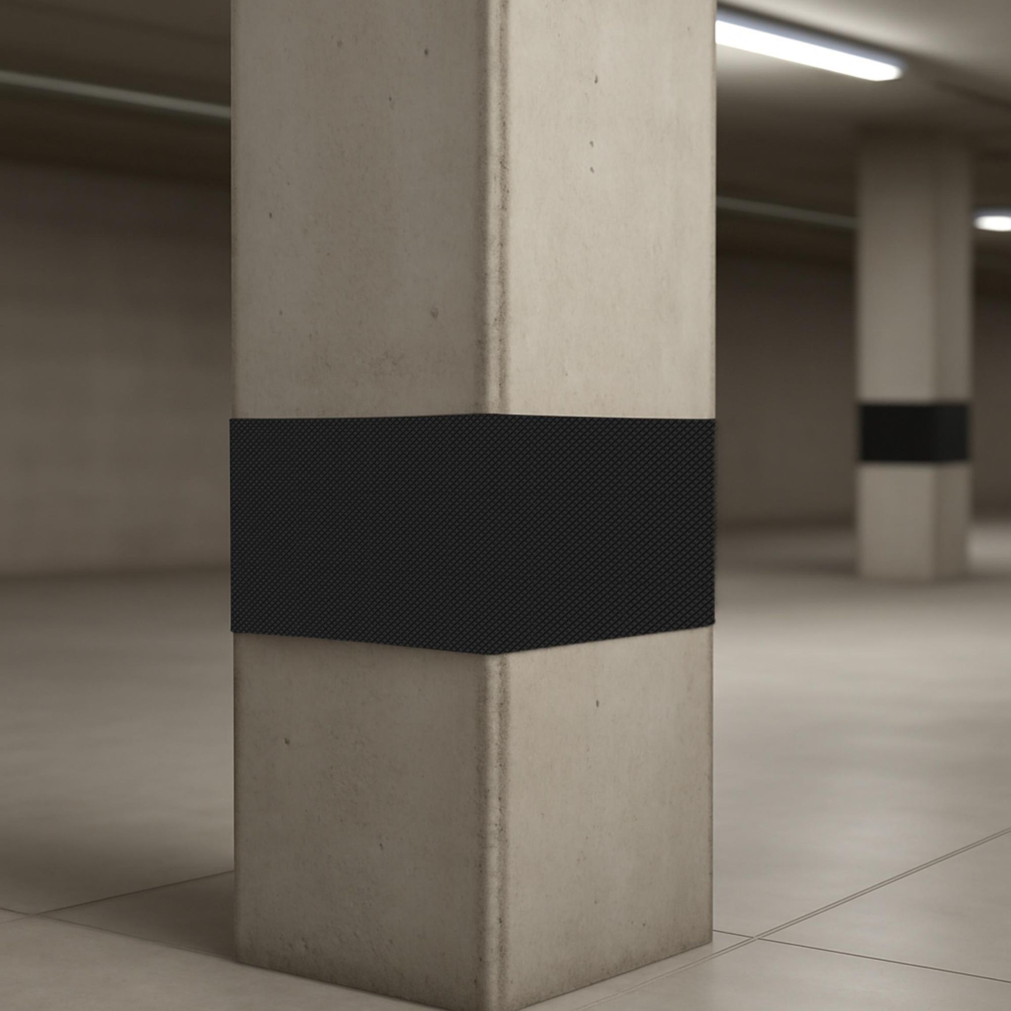 Garagen-Wandschutz selbstklebend 40x20x1,5 cm, Türkantenschutz aus EVA-Schaum, Waffelstruktur für Stoßdämpfung, EVI GARAGE, Schwarz