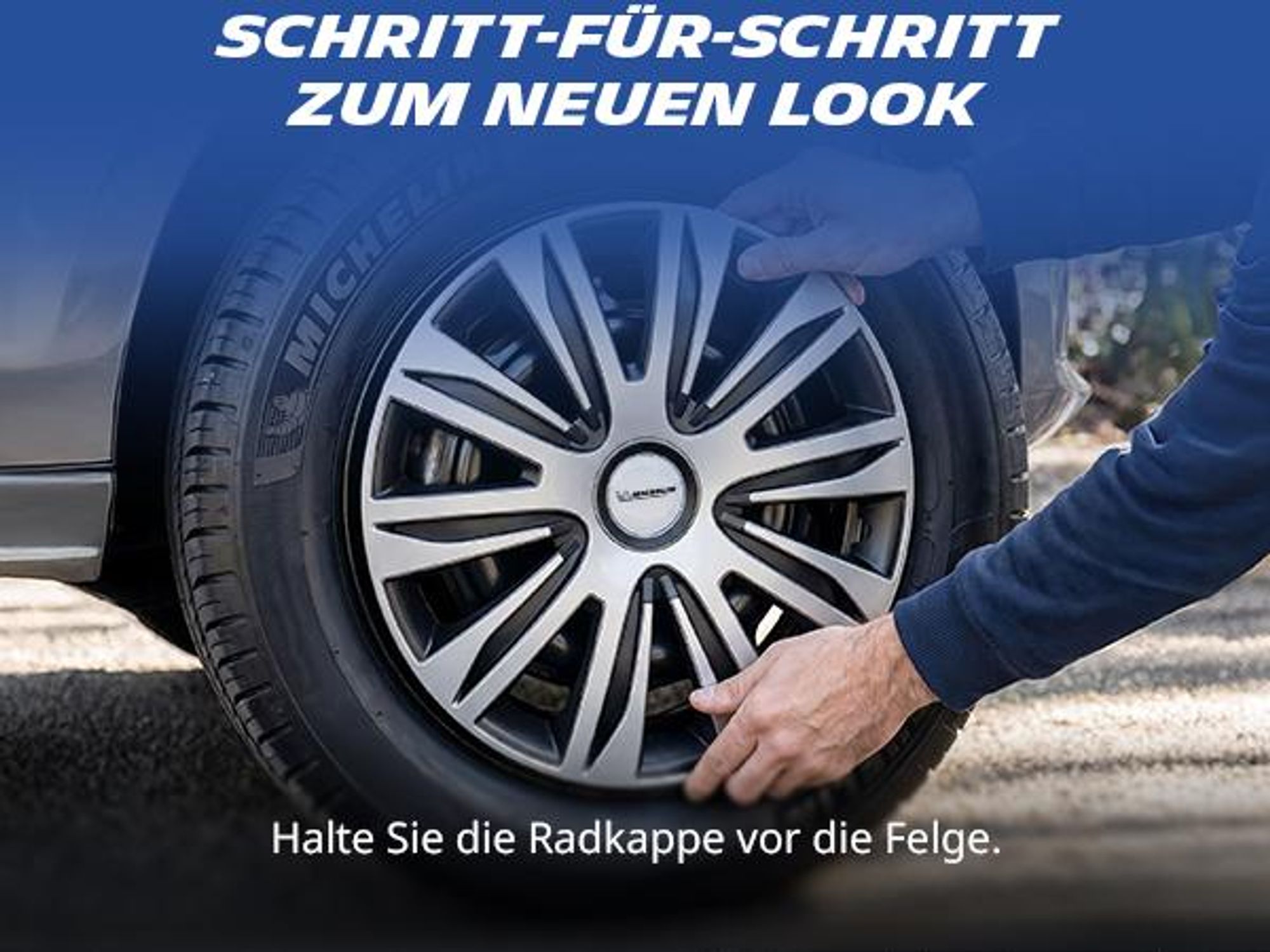 MICHELIN Radzierblenden 4er Set 16 Zoll (40,6 cm) silber mit Chromring, MX-MS
