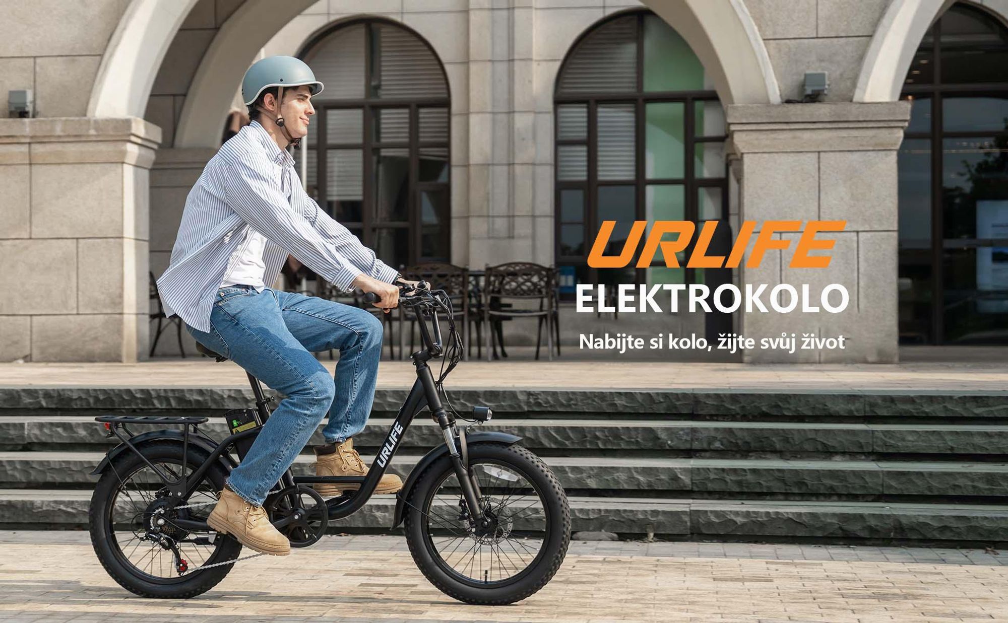 E-Bike URLIFE E20 - Motor 250W Baterie 48V 13Ah Pneumatiky 20 Nohy Kotoučová Brzda - Černá