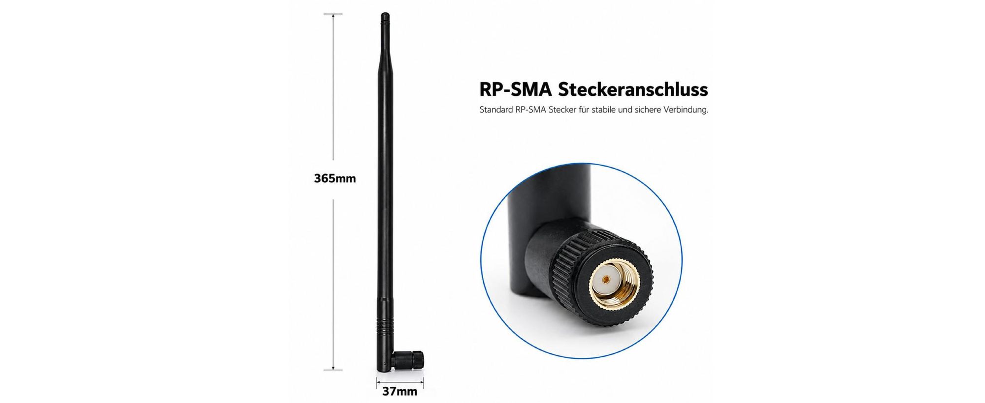 O01C WLAN Antenne 18 dBi – High Gain WiFi Antenne mit Standfuß & Verlängerungskabel Umbauset