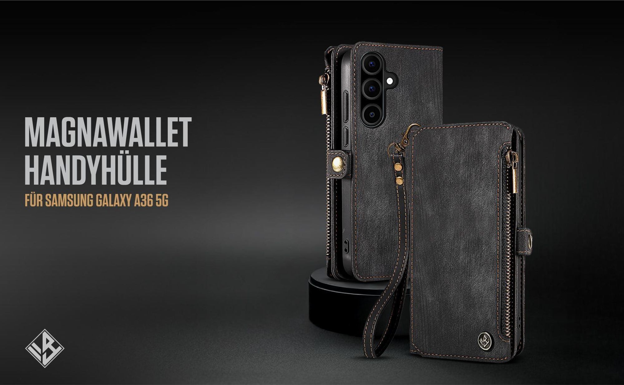 Handy Hülle für Samsung Galaxy A36 5G Geldbeutel Geldbörse RFID Schutz Klapphülle Cover Schutzhülle Wallet Farbe: Dunkelbraun