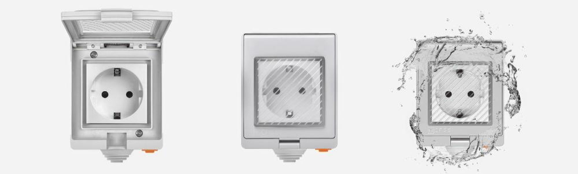 Inteligentne Gniazdo Natynkowe Zewnętrzne WiFi Tuya IP55 16A 230V Pomiar