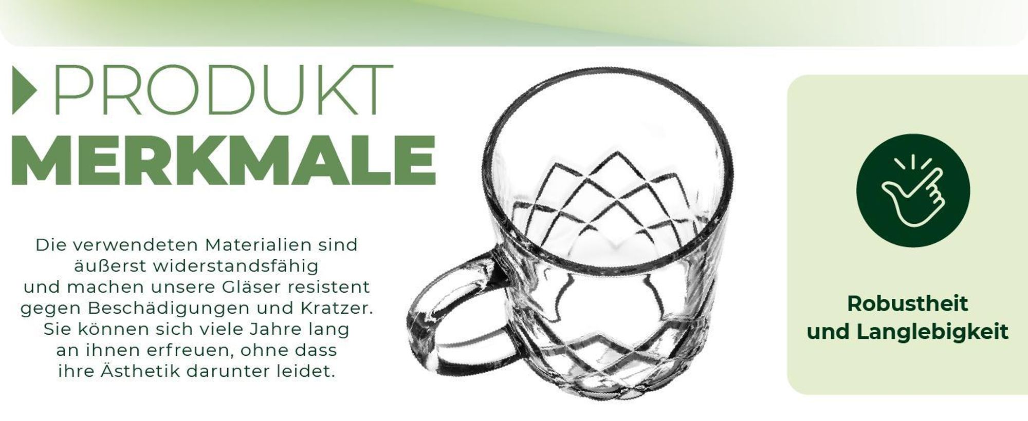 KADAX Teegläser mit Griff "Brescia", Saftgläser, spülmaschinenfest, 230ml, 6er Set