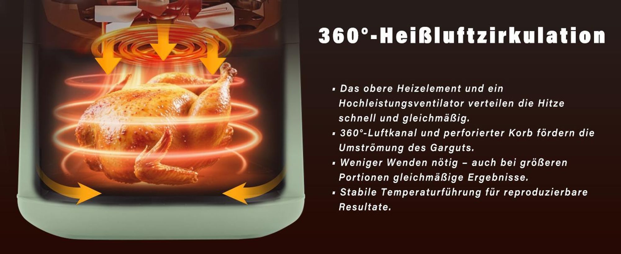 ZMH Heißluftfritteuse 6L Airfryer 7 Garprogramme 11 Funktionen Leise friteusen Sichtfenster mit Timer Touchscreen 10 Backpapier Grün