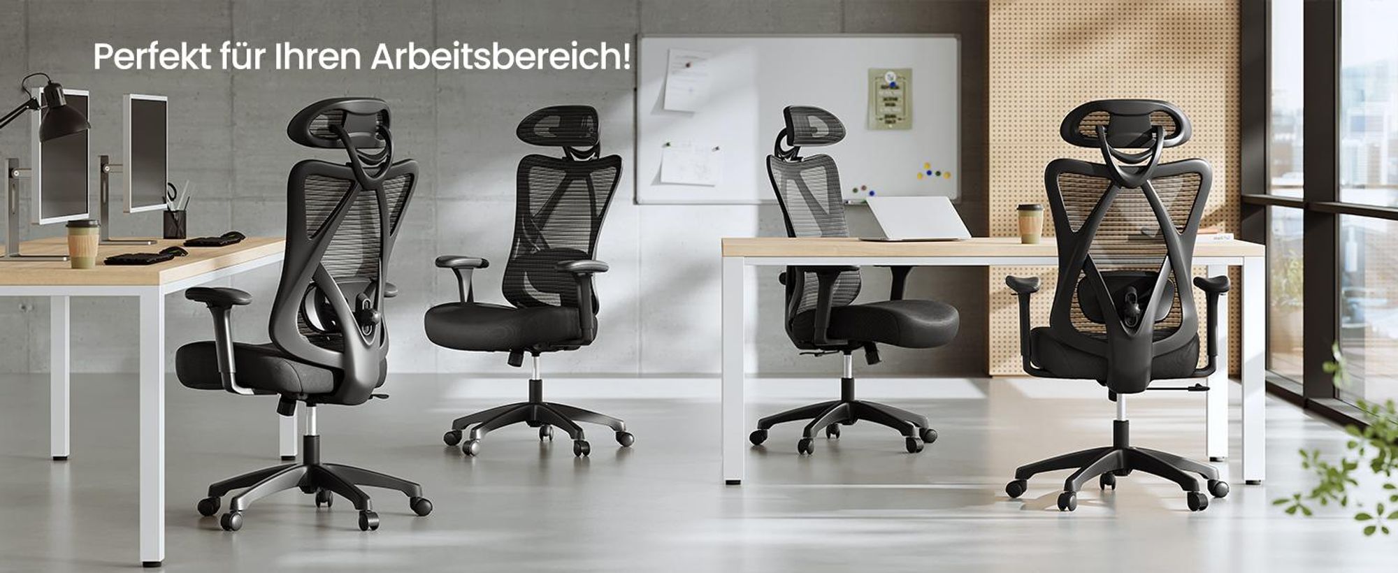 SONGMICS Chefsessel, ergonomisch, verstellbare Lendenstütze und Kopfstütze, schwarz