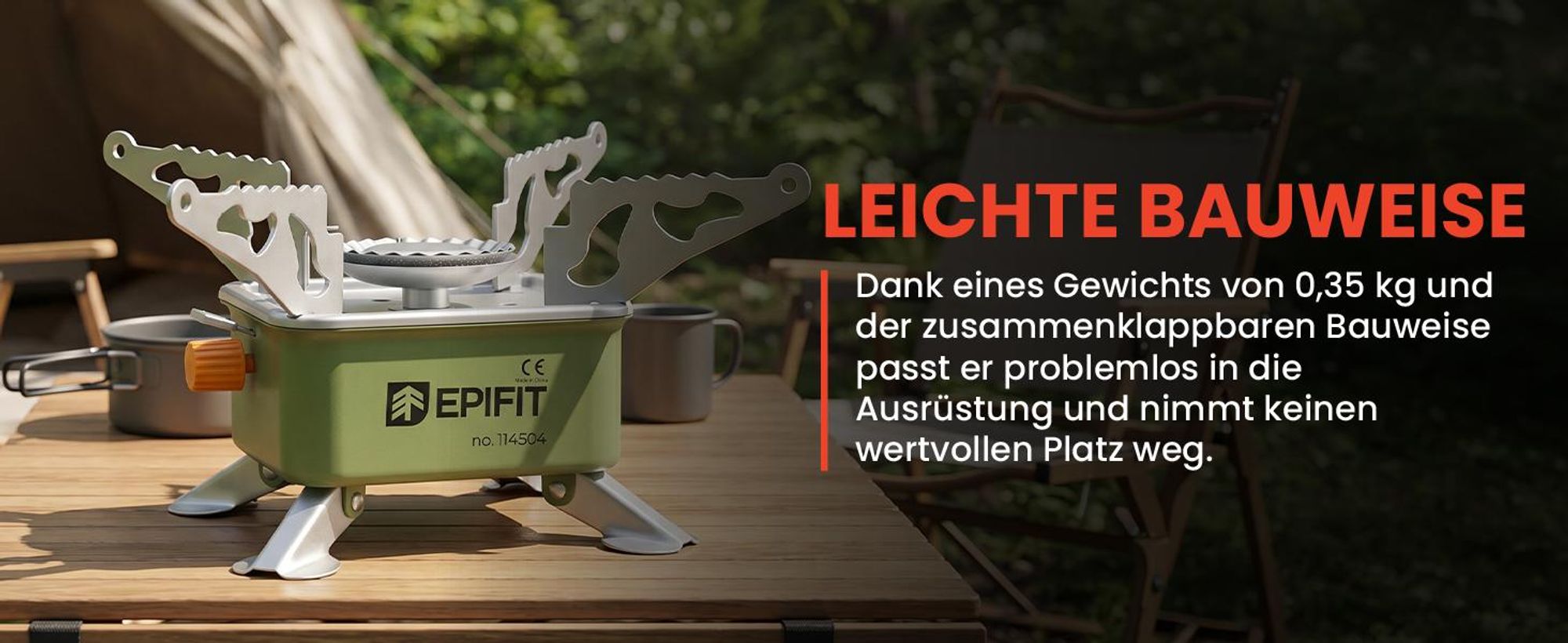 Gaskocher Campingkocher Klein für Kartuschen Gasflasche Tragbarer
