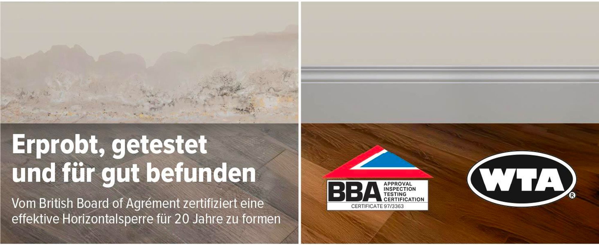 Dryrod – Kit gegen aufsteigende Feuchtigkeit (12 Meter) – Horizontalsperre Stäbchen gegen Feuchtigkeit im Mauerwerk - WTA & BBA