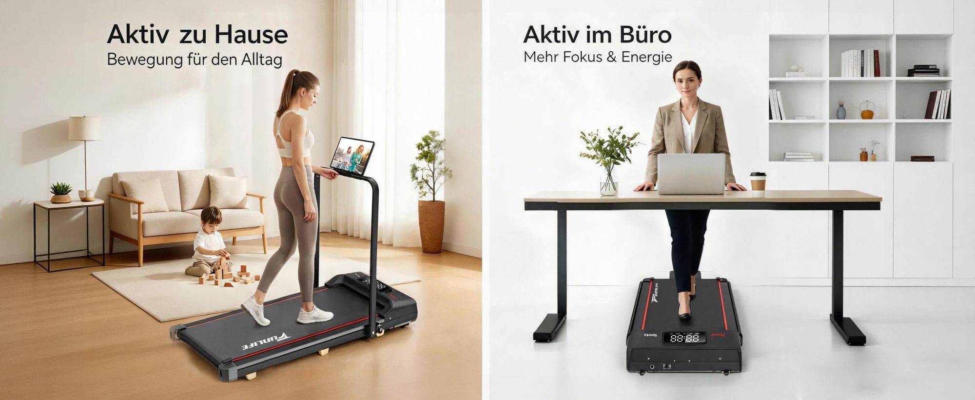 Faltbares Laufband für Zuhause und Büro Nutzung unter Schreibtisch