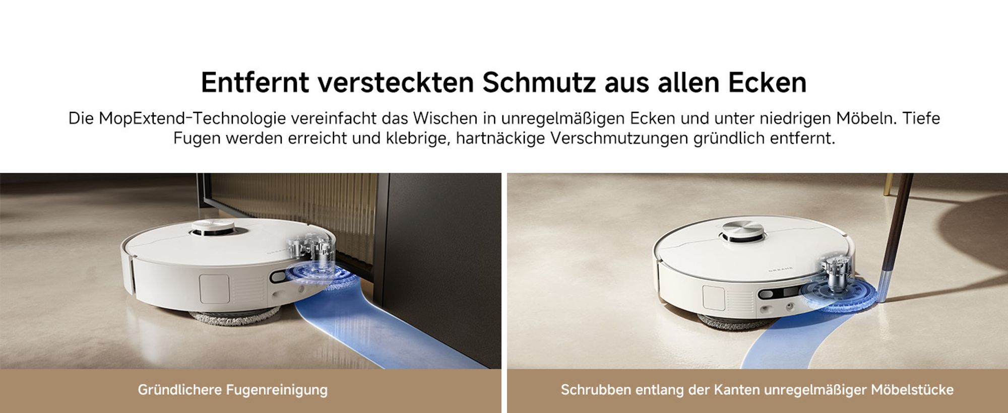 Dreame L40 Ultra AE Roboterstaubsauger mit Wischfunktion 2in1, 19000 Pa Saugleistung, 75 °C Selbstreinigung, Anti-Tangle, Dual-Line-Laser, Weiß