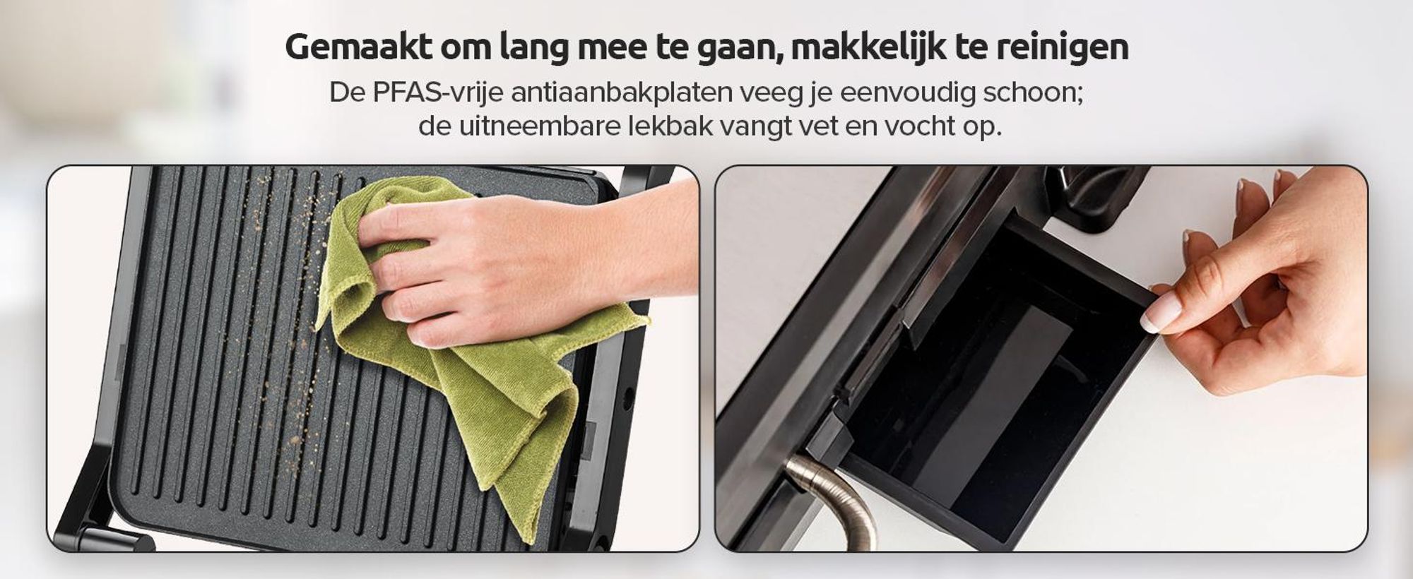 Olvy Contactgrill, 1800W, Elektrische grill, Sandwichmaker, 7 programma's, Paninigrill, Grilltoaster voor binnen, PFAS-vrije platen, Tafelgrill