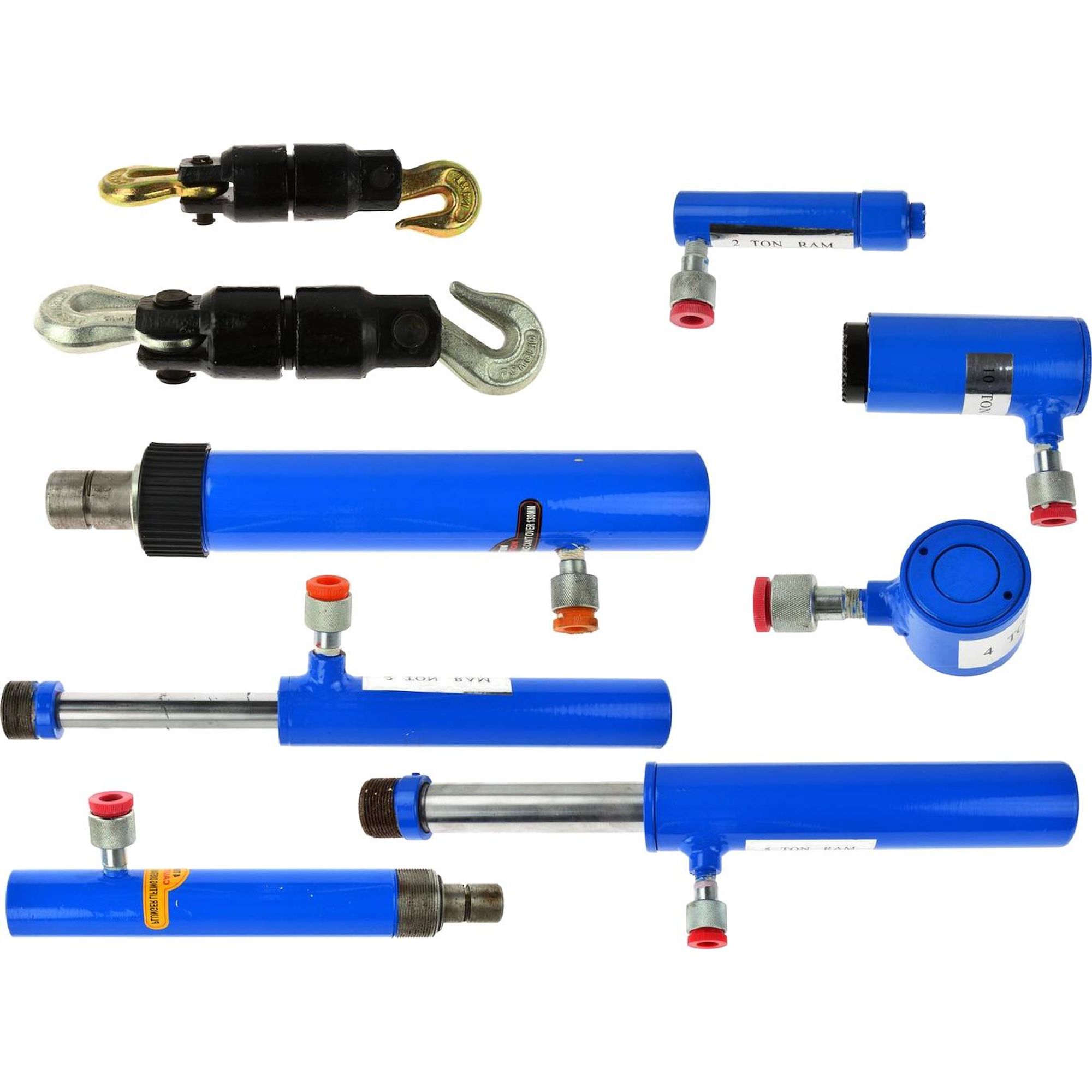 GEKO | Hydraulischer Karosserie Richtsatz, 7TLG, Wagenheber, Deckenstütze, Maschinenheber, Presse zum Auto Ausbeulen