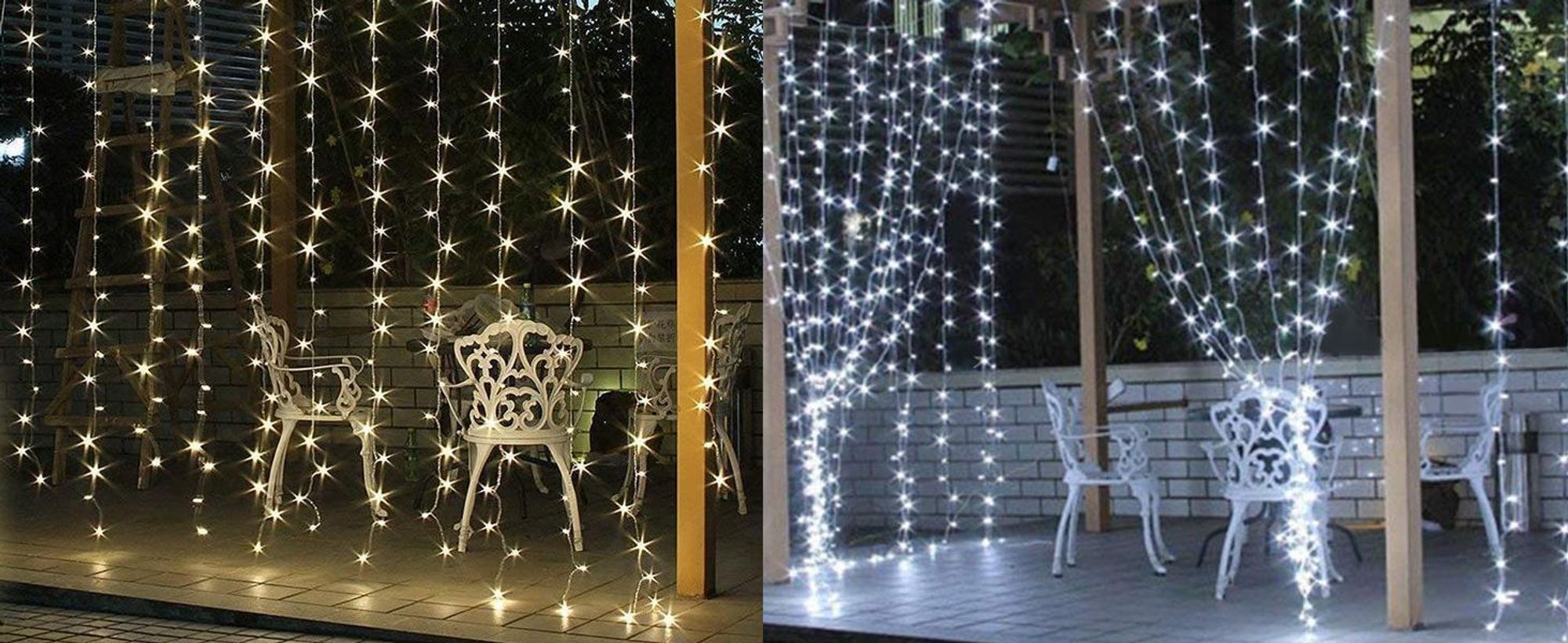 Salcar 3m 300 LED Lichterkette Lichtvorhang Fenster 8 Lichtmodi Innen Weihnachtsdeko LED Home Party Warmweiß