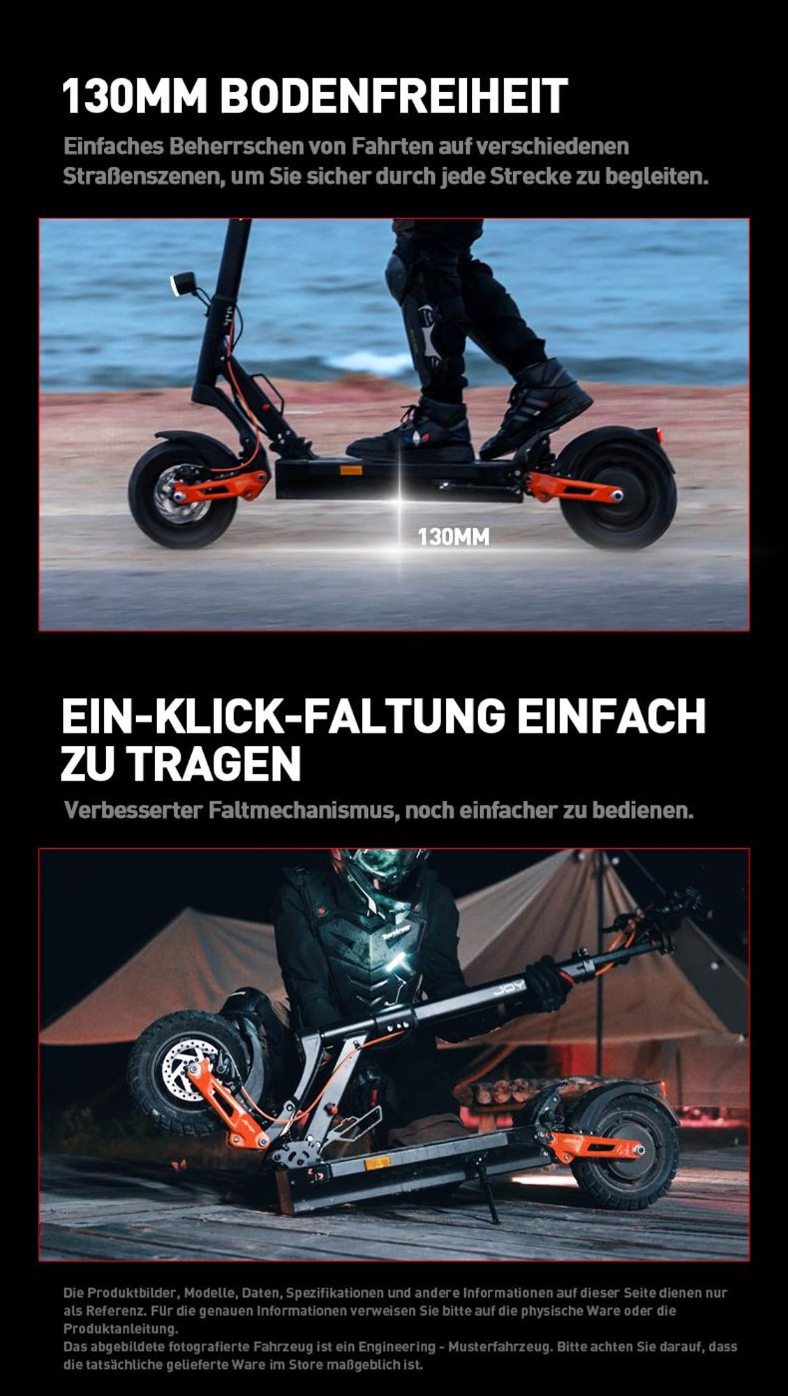 Joyor T6E Pro E-Scooter mit Straßenzulassung 500W bis 90km Reichweite Blinker offroad 10 Zoll hydraulische Federung