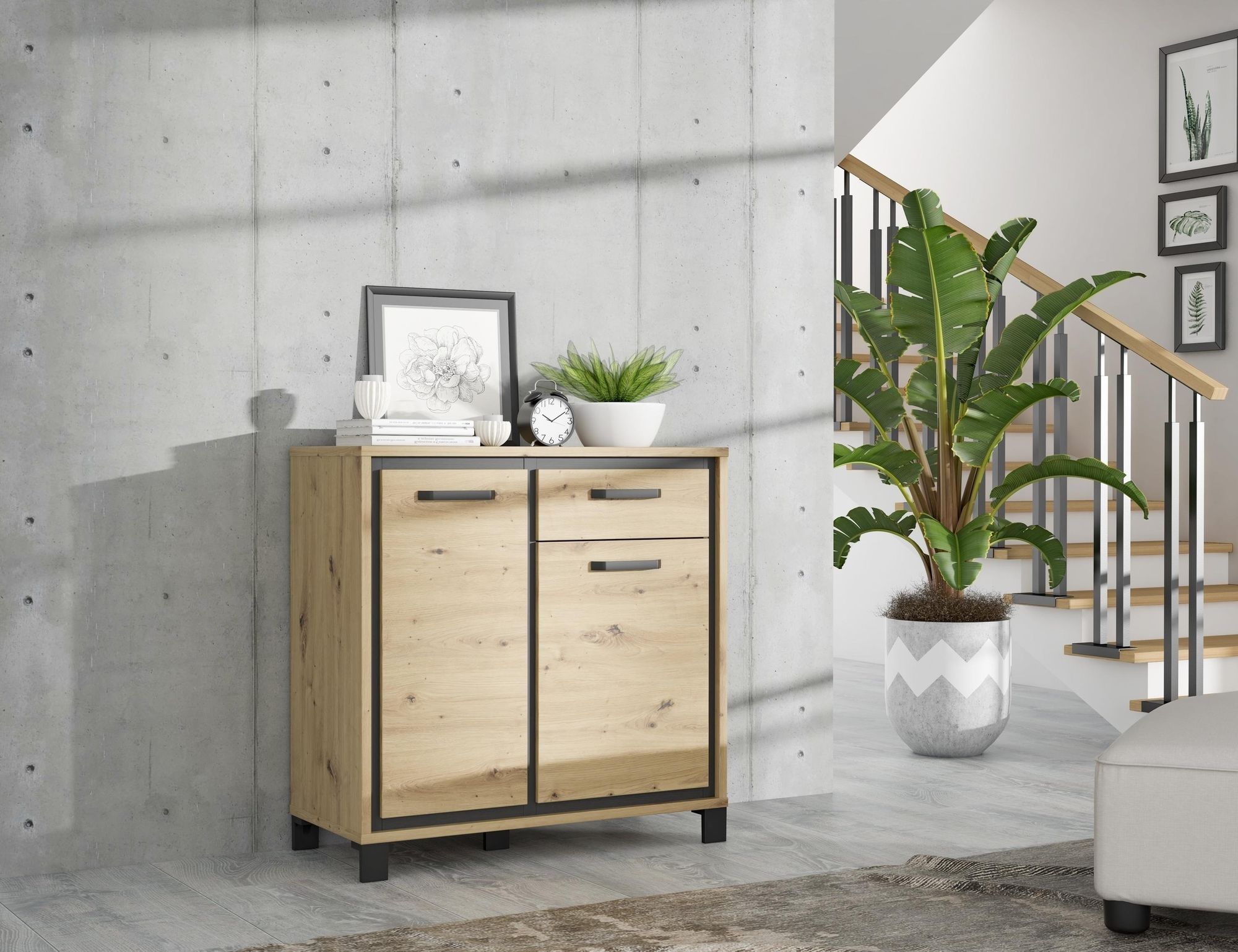 Trondheim – Kommode im Industrial-Stil mit großzügigem Stauraum