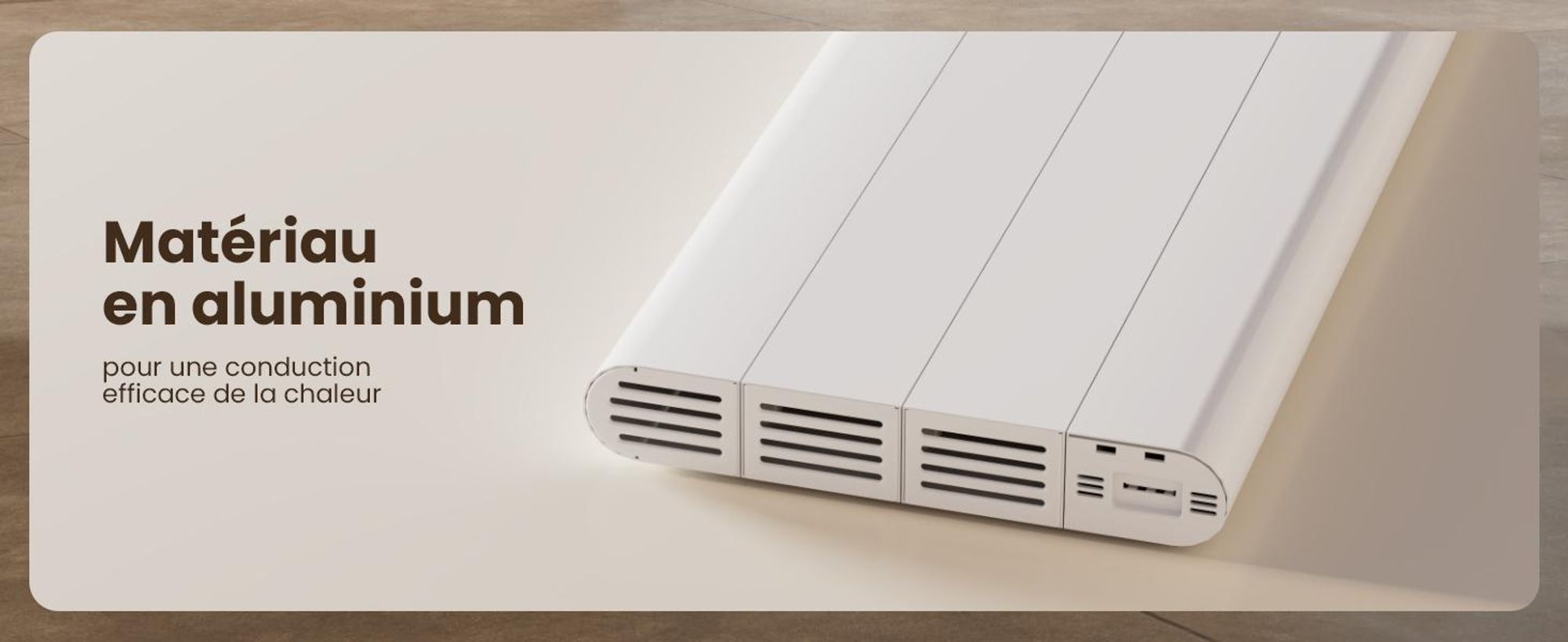 EMKE® Chauffage électrique 1000W Ecran LCD Blanc Convecteur électrique 1600x362x60mm WiFi + Alexa/Google Home, Montage mural Radiateur électrique pour pièce de 9m