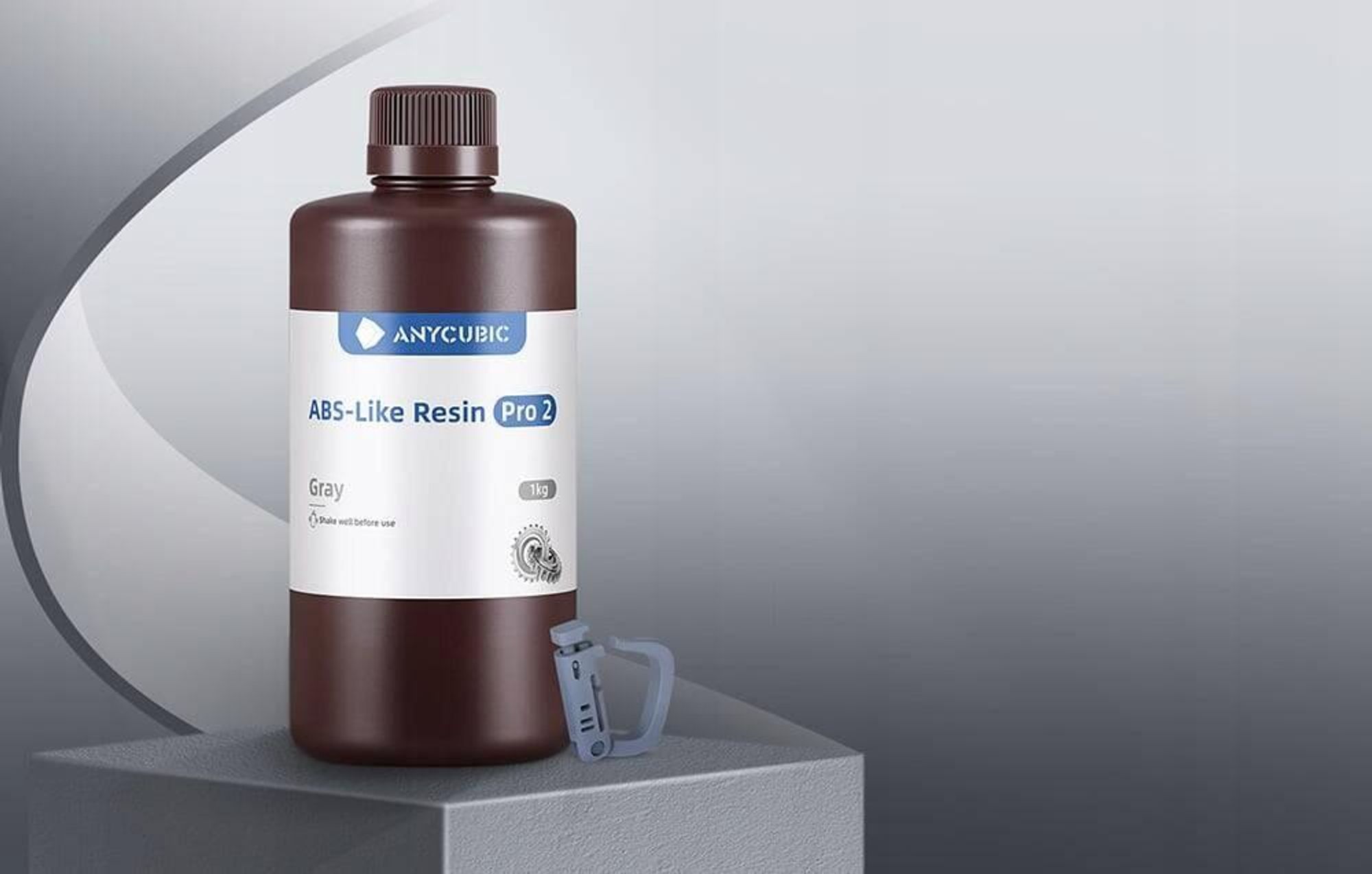 Anycubic ABS-Like Resin Pro 2 Grau 1 kg 3D Drucker Harz UV 405 nm Photopolymer Extrem Bruchfest Hochpräzise Geruchsarm LCD DLP SLA 3D Printer