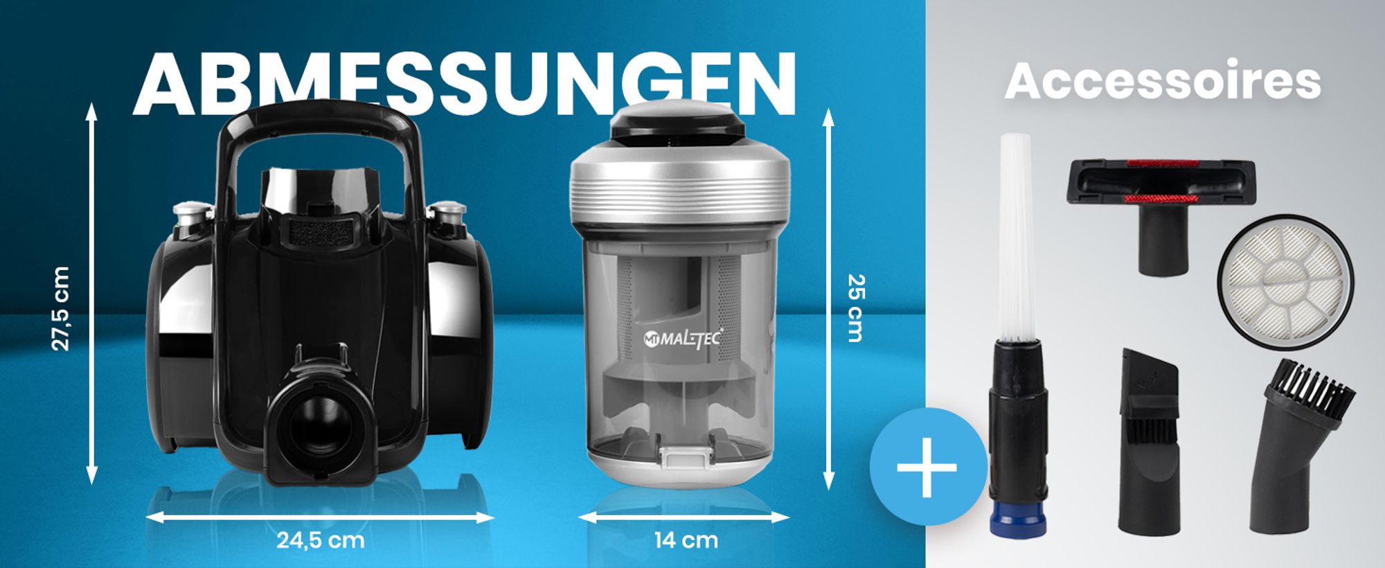 Staubsauger Zyklonsauger mit HEPA-Filtern beutellos