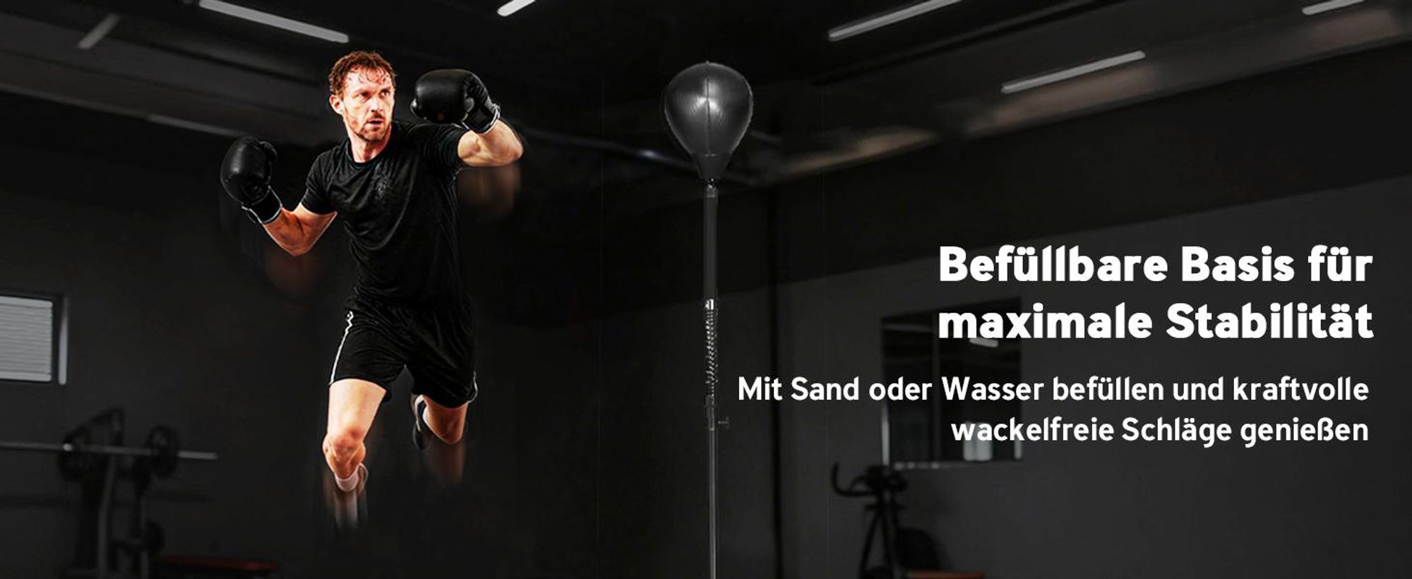 SPORTNOW Punchingball 145-180cm höhenverstellbarer Standbox-Trainer mit Saugnapf