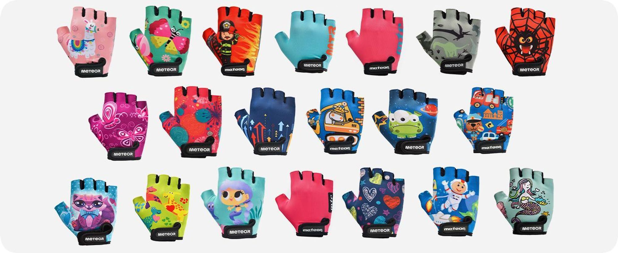 Meteor Kinder Fahrradhandschuhe, Bike Gel BMX Handschuh, Jungen Fahrrad-Handschuhe, Mädchen Radhandschuhe M Dinosaurs