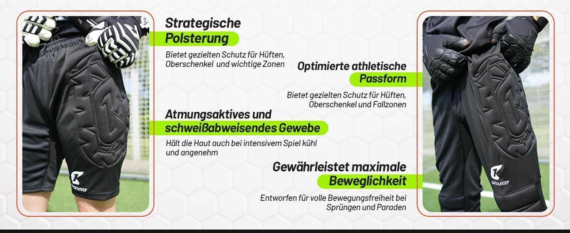 CATCH & KEEP Torwarthose für Kinder und Erwachsene - Lange Fußballhose, 152