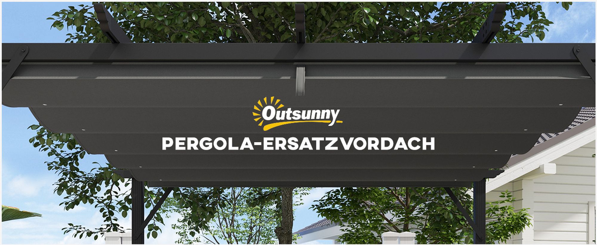 Outsunny Ersatzdach für Pergola, 2,5x2,55m Pergola-Dach mit Entwässerungslöchern