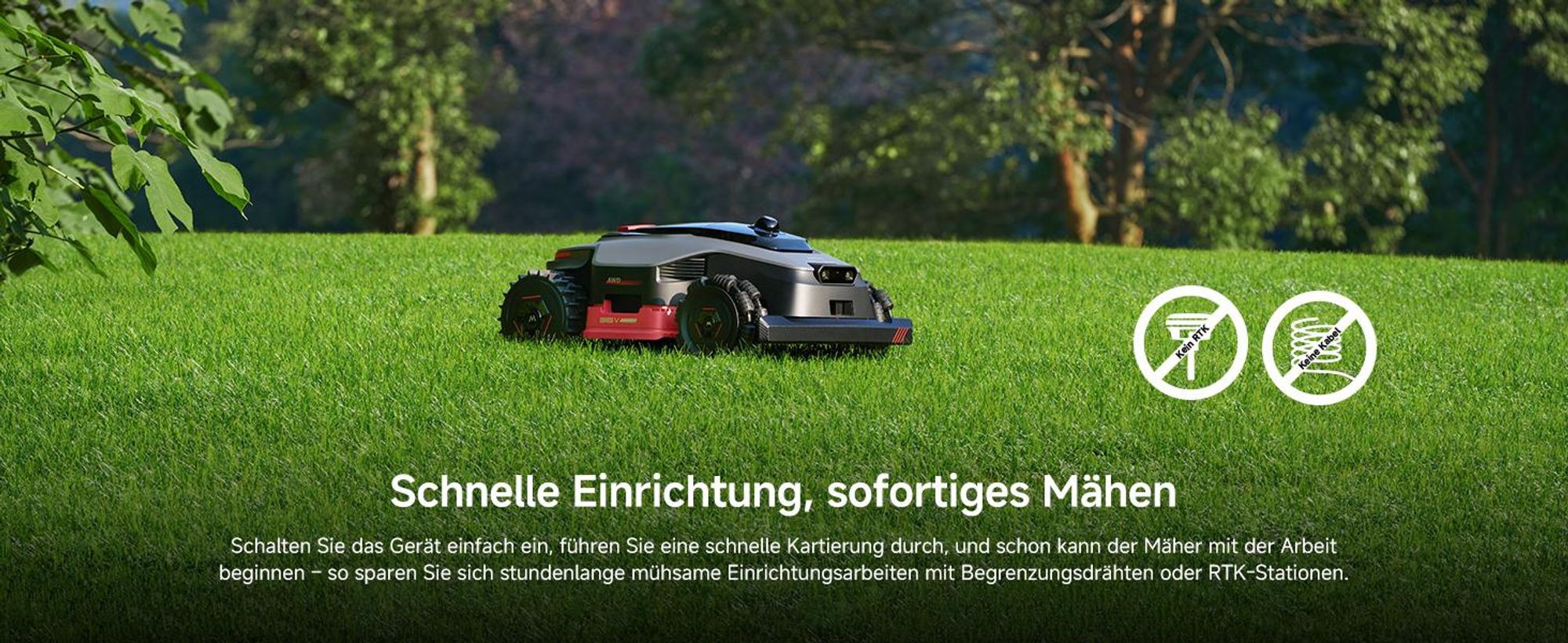 MOVA LiDAX Ultra 2000 AWD Mähroboter – 3D-LiDAR & AI Vision, 4WD Allradantrieb, bis 2000 m², 80 % Steigung, automatische Kartierung ohne RTK