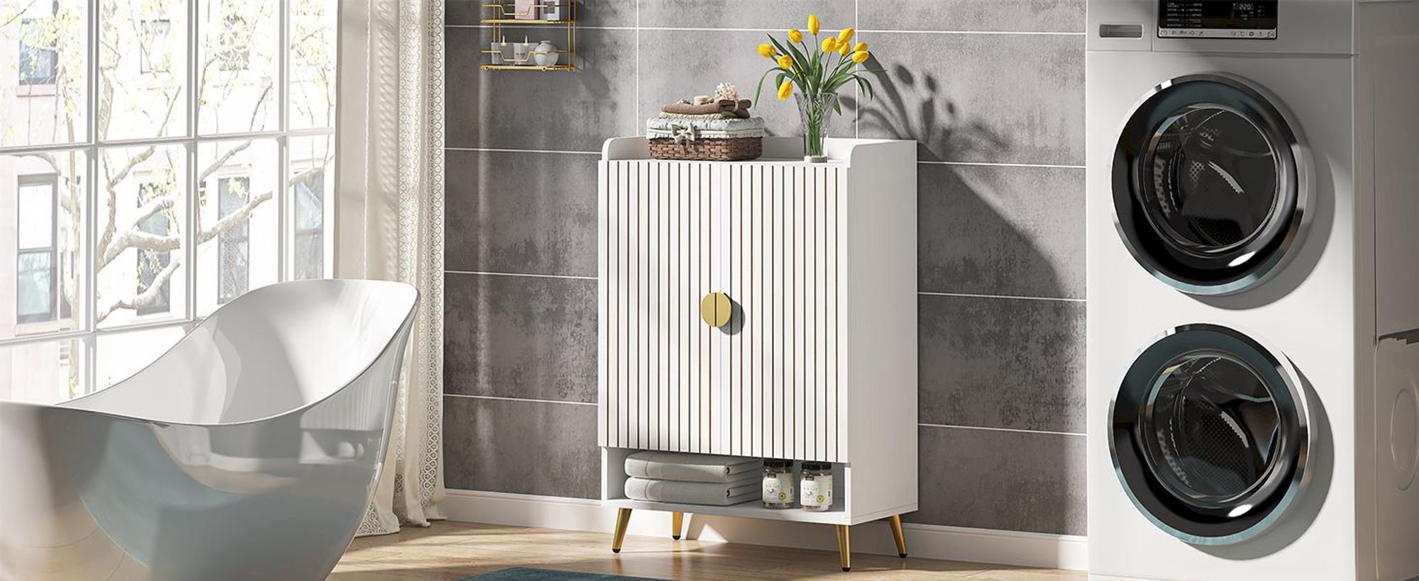 Tribesigns Schuhschrank mit Türen, 6-Tier Schuhschrank mit verstellbaren Regalen, hölzerne Schuhe Rack für Eingang, Flur, Schrank, Wohnzimmer