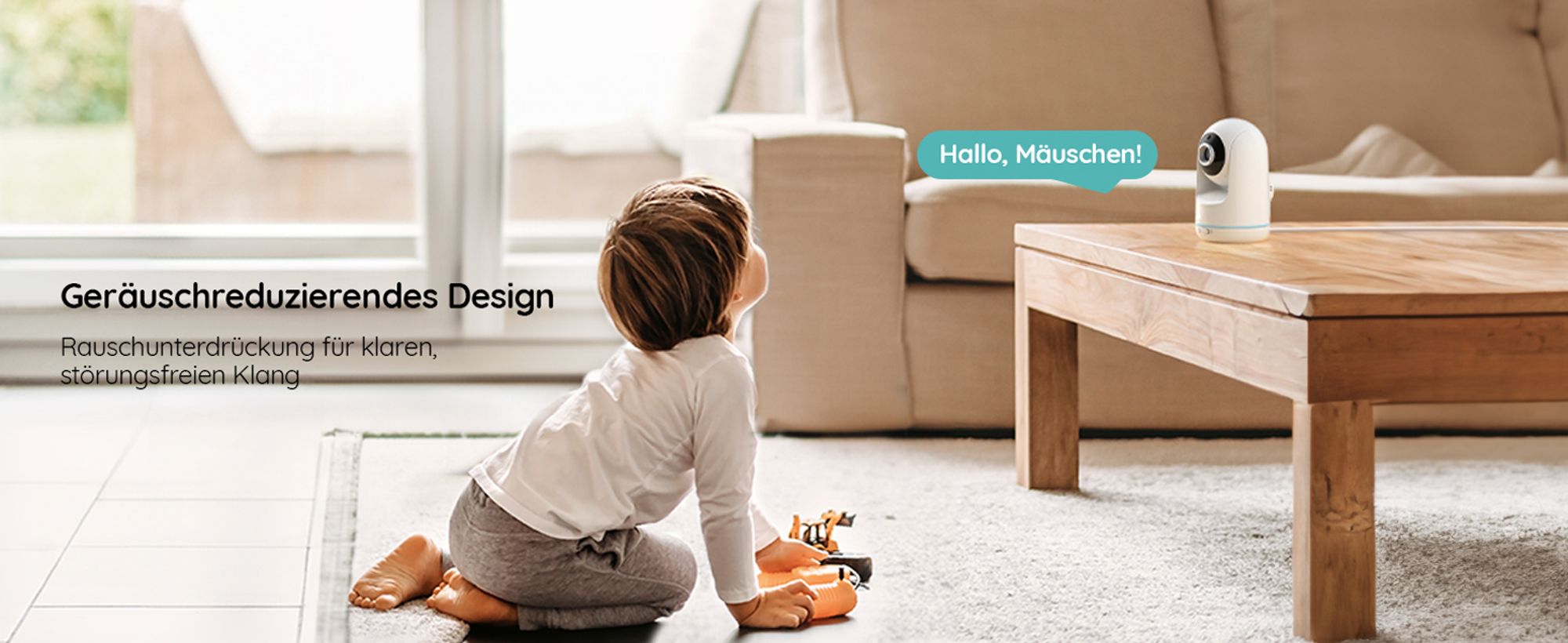 5 Palcová Chůvička s PTZ, HD Noční Vidění, VOX, Sledování Teploty, Ukolébavka