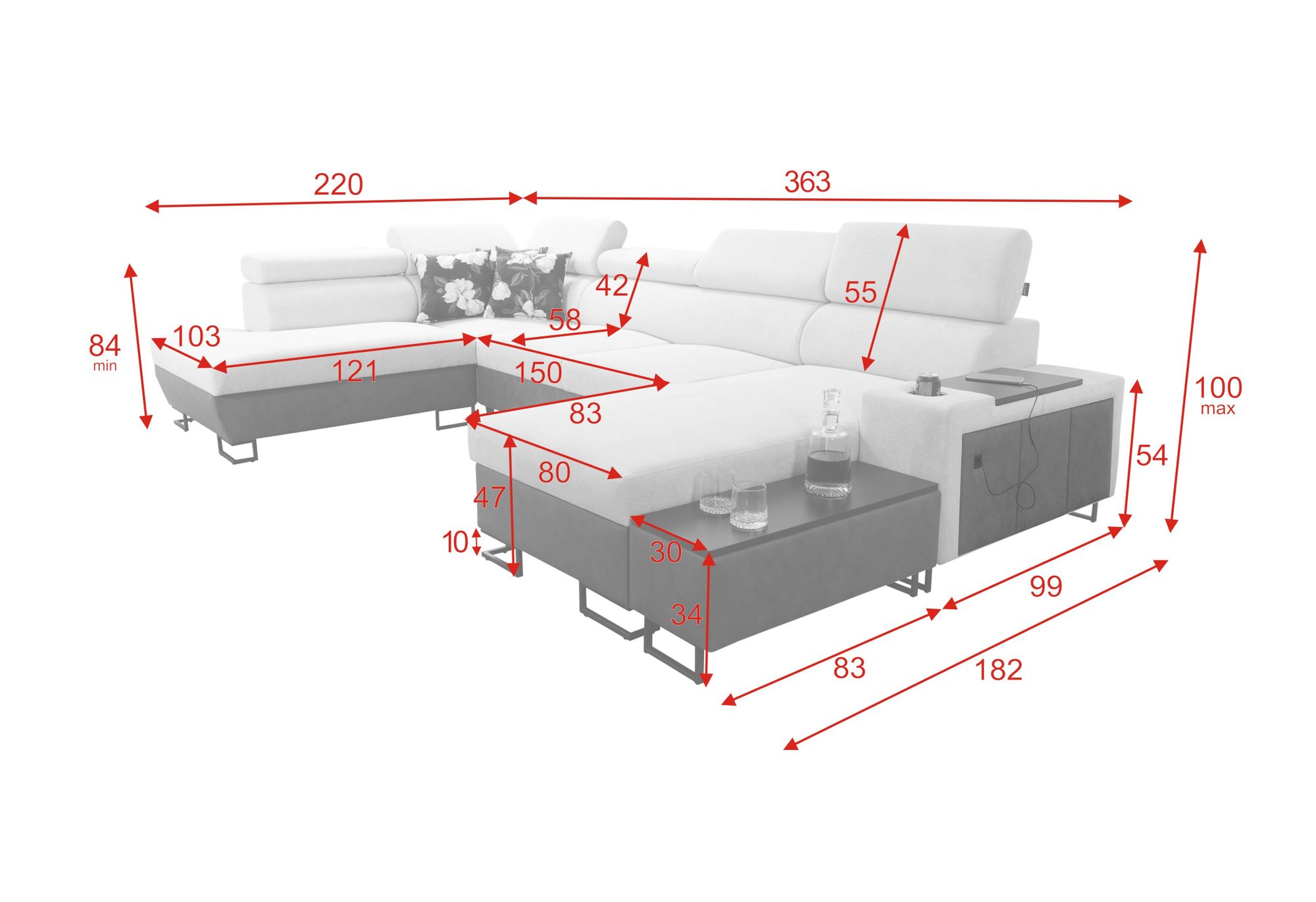 Wohnlandschaft Melodie VI U-Form