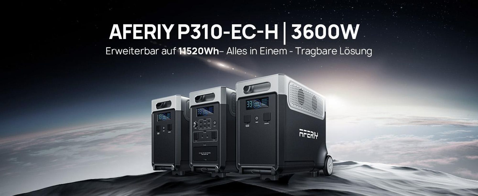 AFERIY P310 Powerstation Host 3840Wh/3600W mit erweiterbarer LiFePO4 Batterie