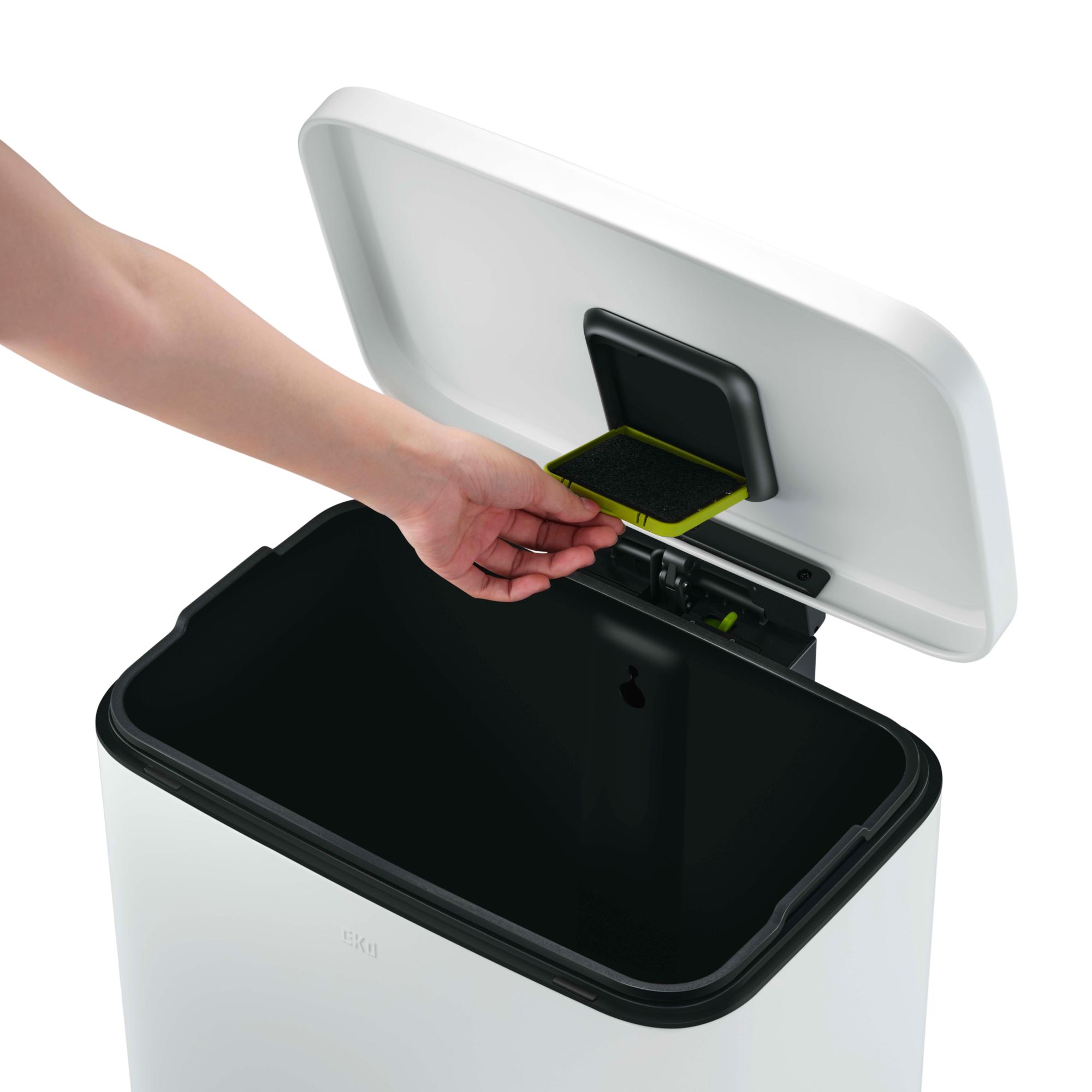 EKO - Madison Treteimer 50 Liter - Stainless Steel Plastic - Matt Weiß