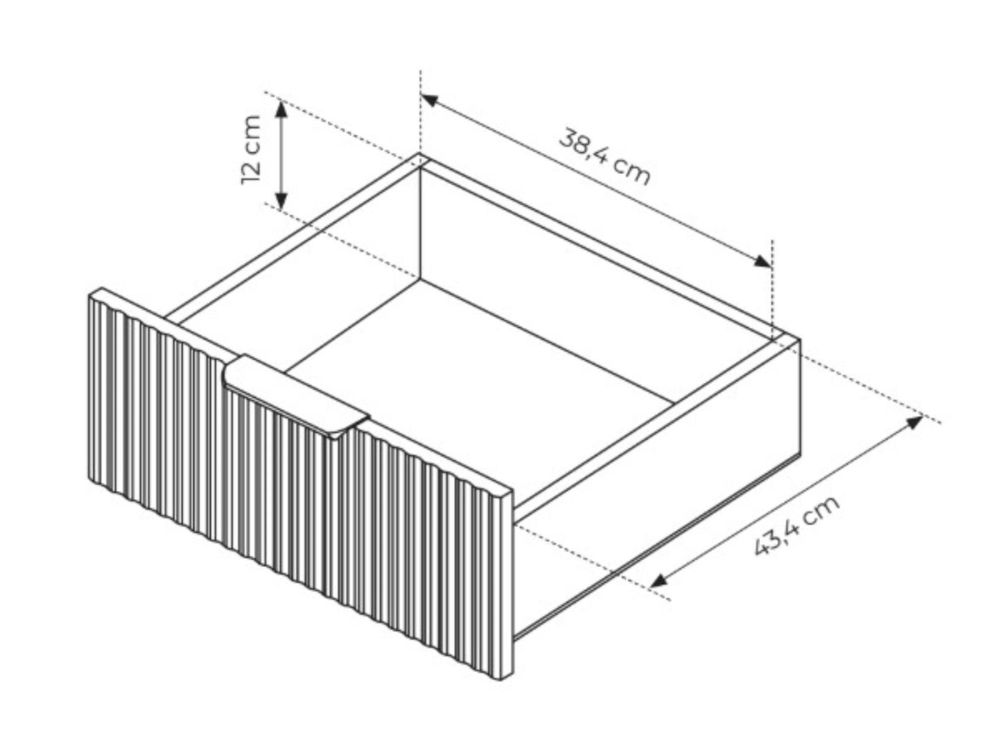 BETTSO Schreibtisch LANTE Beige mit 3 Schubladen, Geriffelte Fronten & Goldene Griffe, Moderner Computertisch 140x55 cm, Bürotisch für Home Office