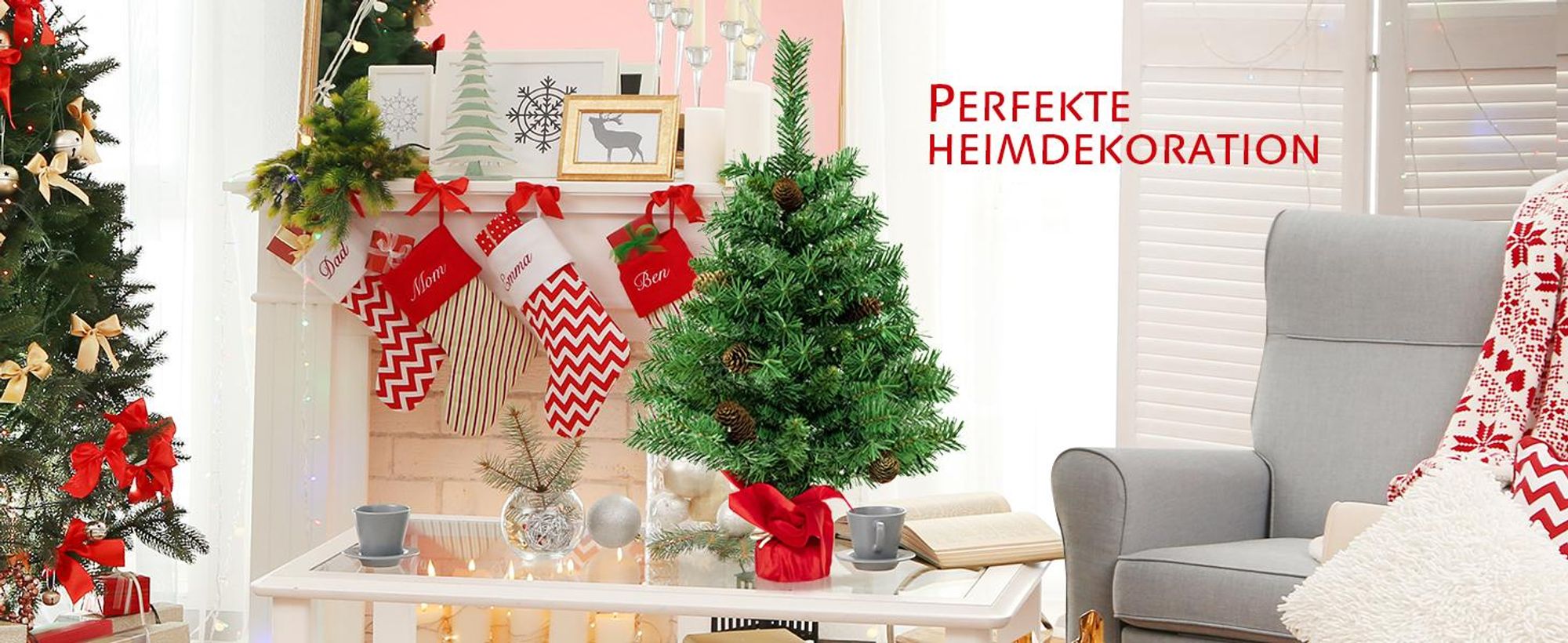 COSTWAY 64 cm Künstlicher Weihnachtsbaum mit Beleuchtung, Kleiner Tannenbaum mit 8 Lichtmodi, 8 Tannenzapfen & Zementbasis, Weihnachtsdeko, Tisch-Christbaum für Zuhause, Büro