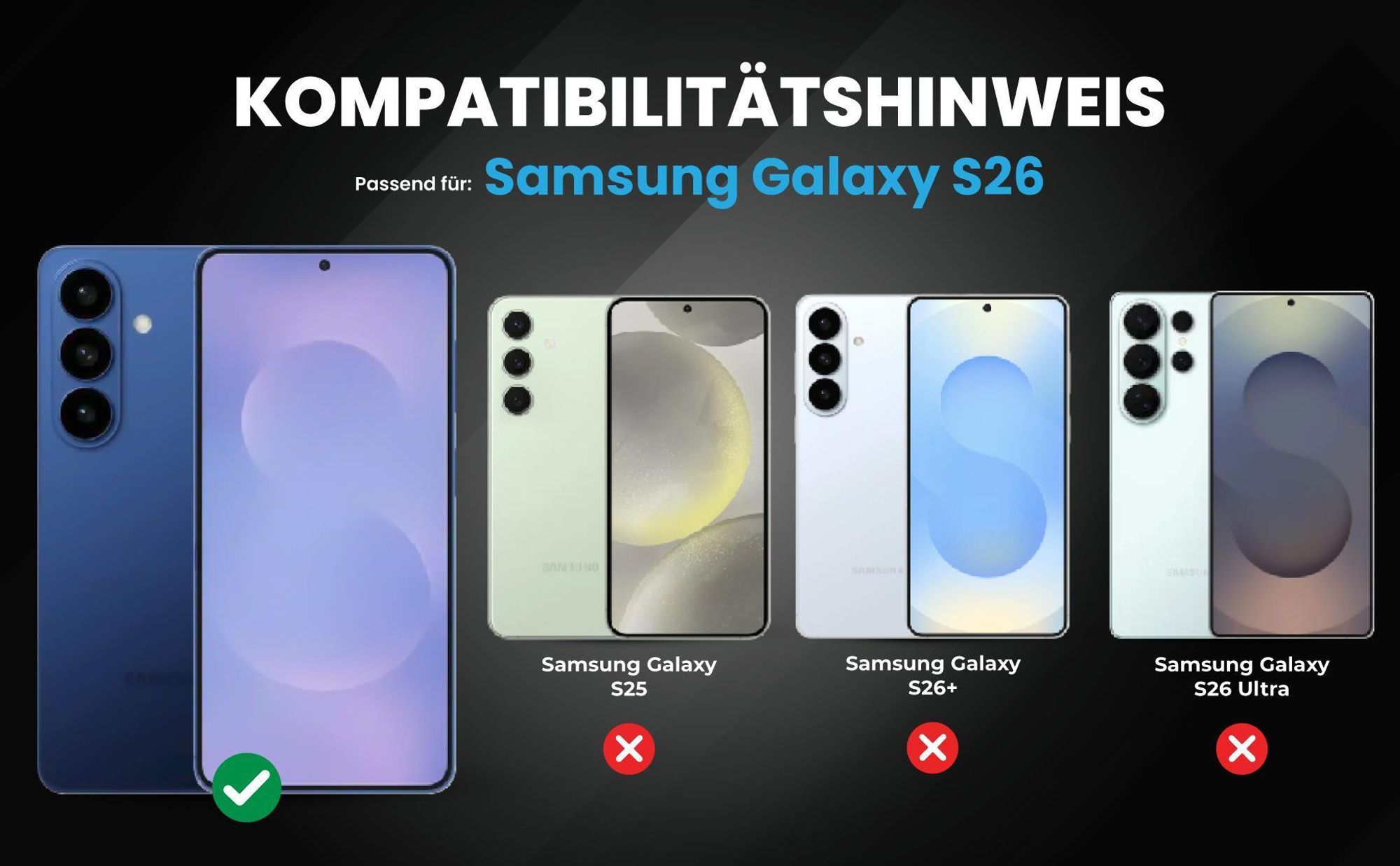 Kompatibilitätshinweise Hülle für Samsung Galaxy S26