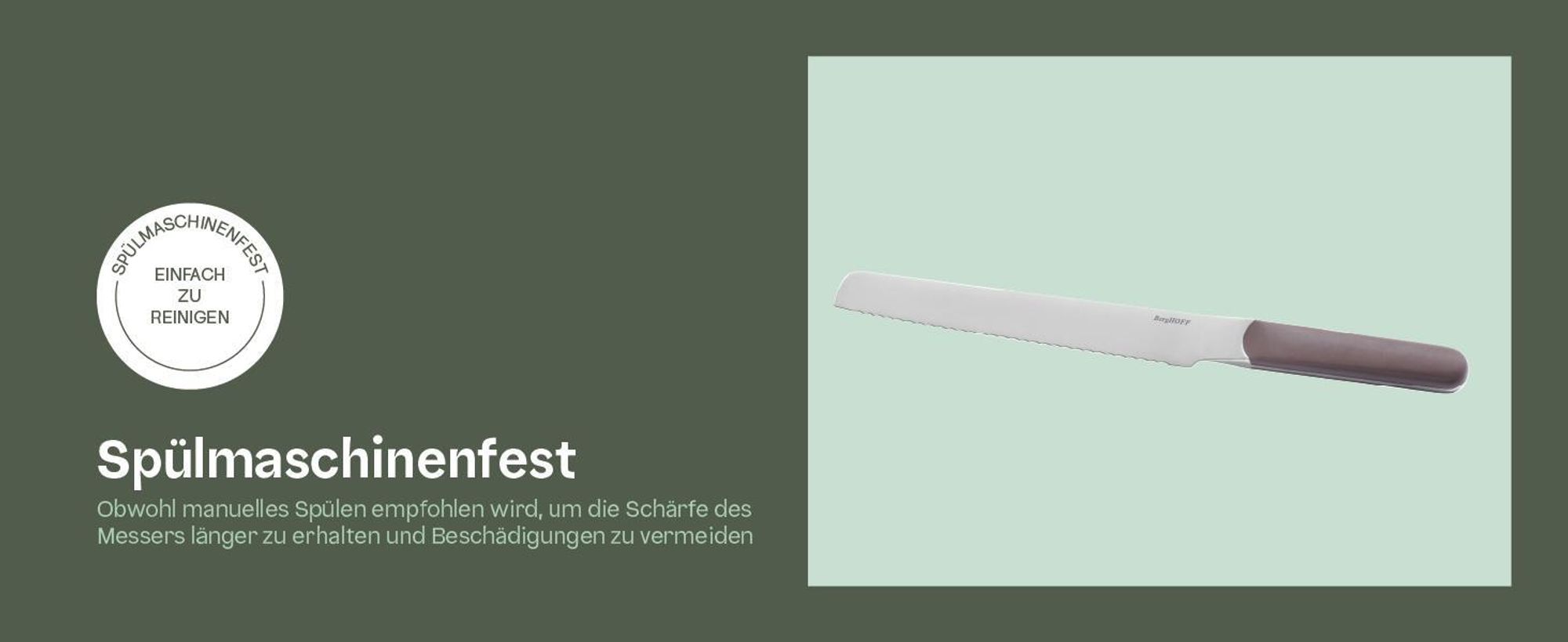 BergHOFF Home Elements Brotmesser 21 cm, Wellenschliffmesser aus Edelstahl, ideal für Brot, Kuchen und Melone, ergonomischer Griff, Aubergine