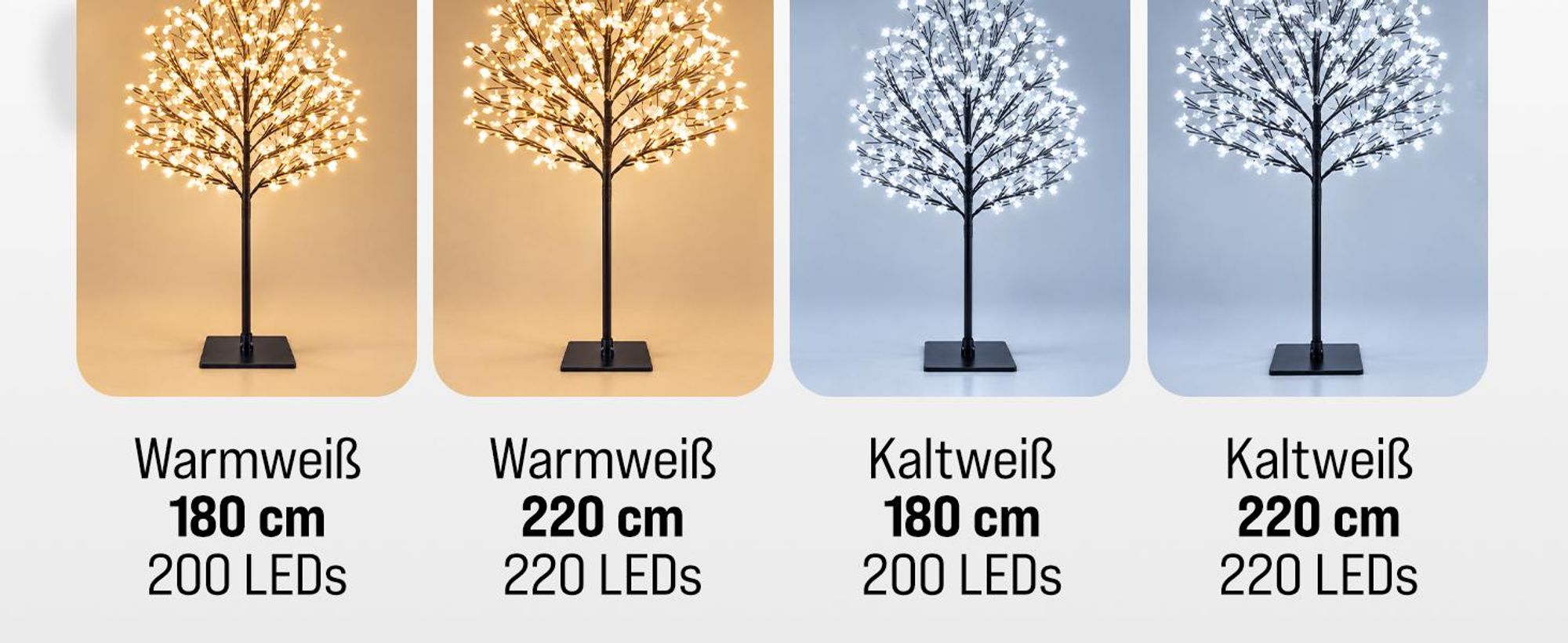 MONZANA Kirschblütenbaum 180 cm 200 LED Warmweiß Außen Innen Lichterbaum