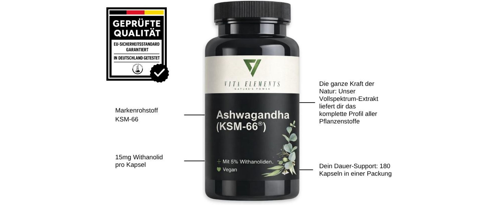 Vita Elements Ashwaganda Produktdose