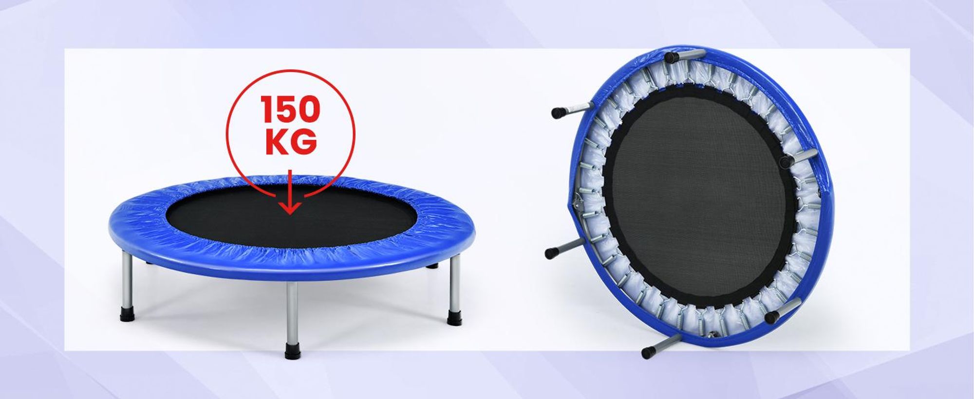 COSTWAY φ97cm Mini Trampolin, Fitness Trampolin faltbar, Kindertrampolin bis 150kg belastbar, Gartentrampolin, Indoor- und Outdoortrampolin für Kinder und Erwachsene