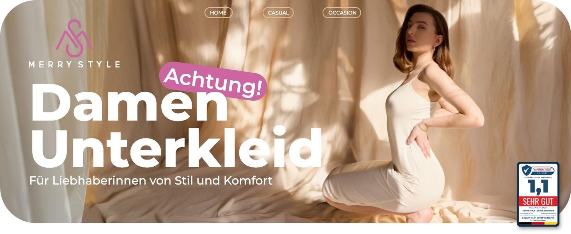 Merry Style Damen Unterkleid Unterrock verstellbare Träger MS10-402 (Weiß, L)
