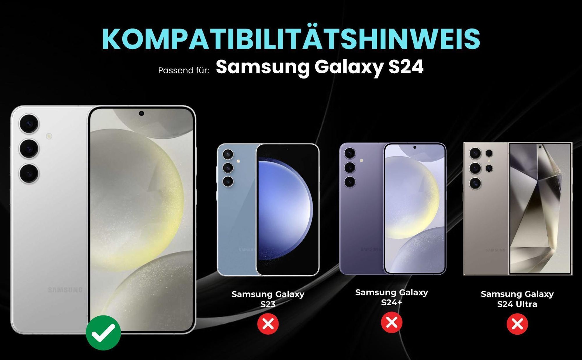Kompatibilitätshinweise Hülle für Samsung Galaxy S24