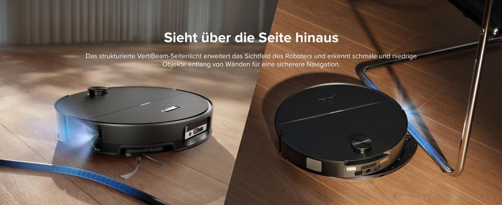 Roborock Saros 20 Sonic Staubsauger Roboter, 36.000 Pa Saugroboter mit Wischfunktion, Dual Anti-Tangle System, 7,98cm Ultra-Slim Design (Schwarz)
