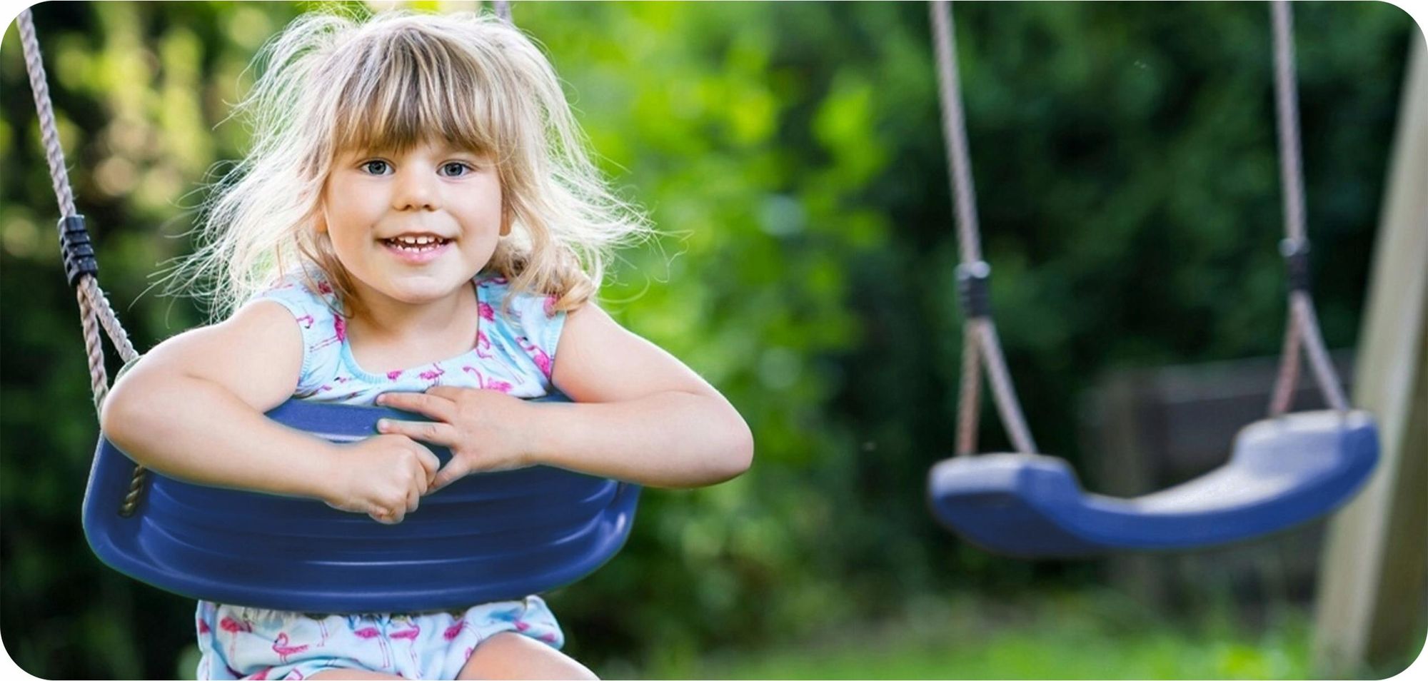 KRUMAD Kinderschaukel Outdoor Indoor, Babyschaukel, Schaukel, Tragkraft bis 35 kg, Höhenverstellbar, Babysitz für Kinderzimmer, Dunkelblau